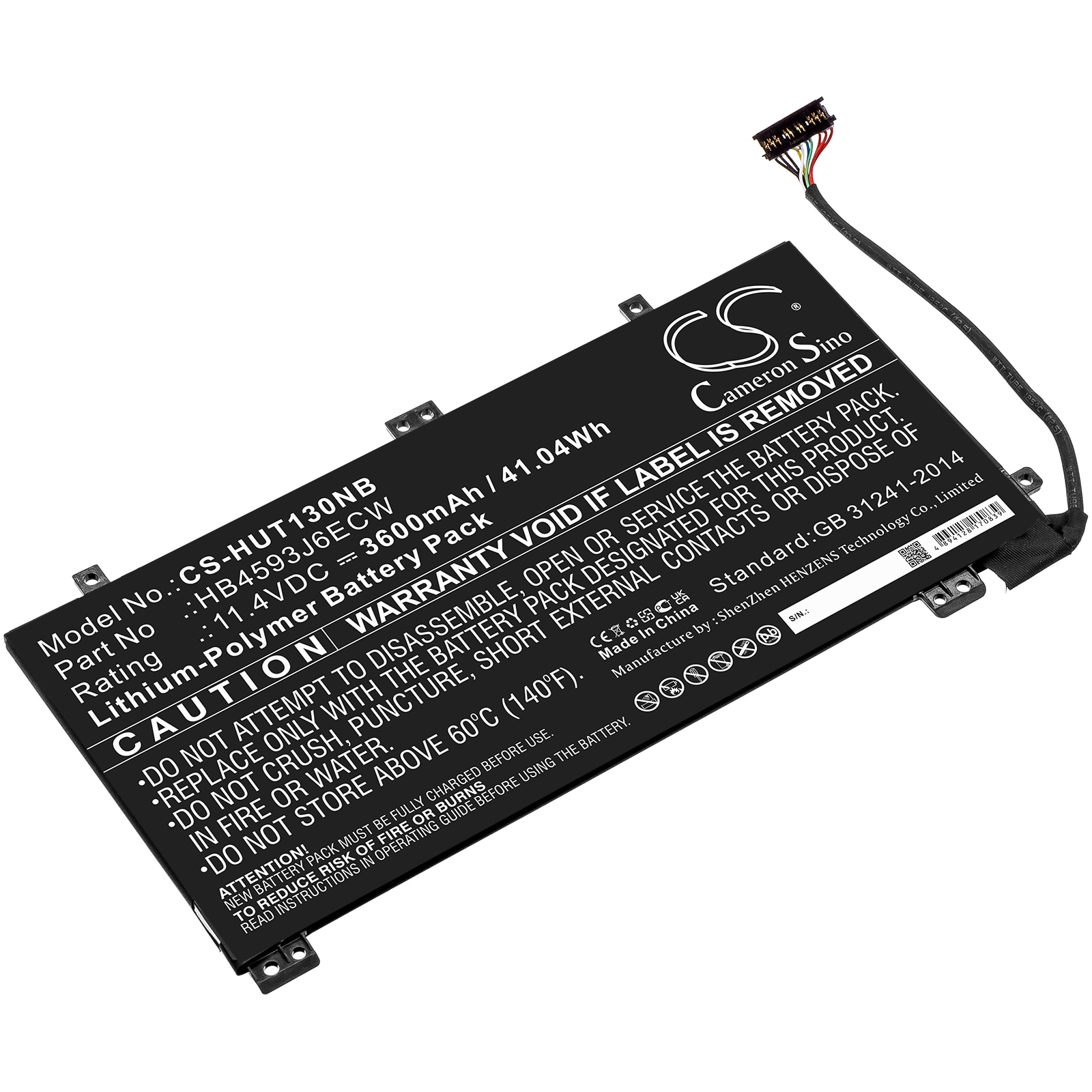Batteri til notebook, bærbar computer til Huawei MateBook 13, MateBook 13 i7 og andre.