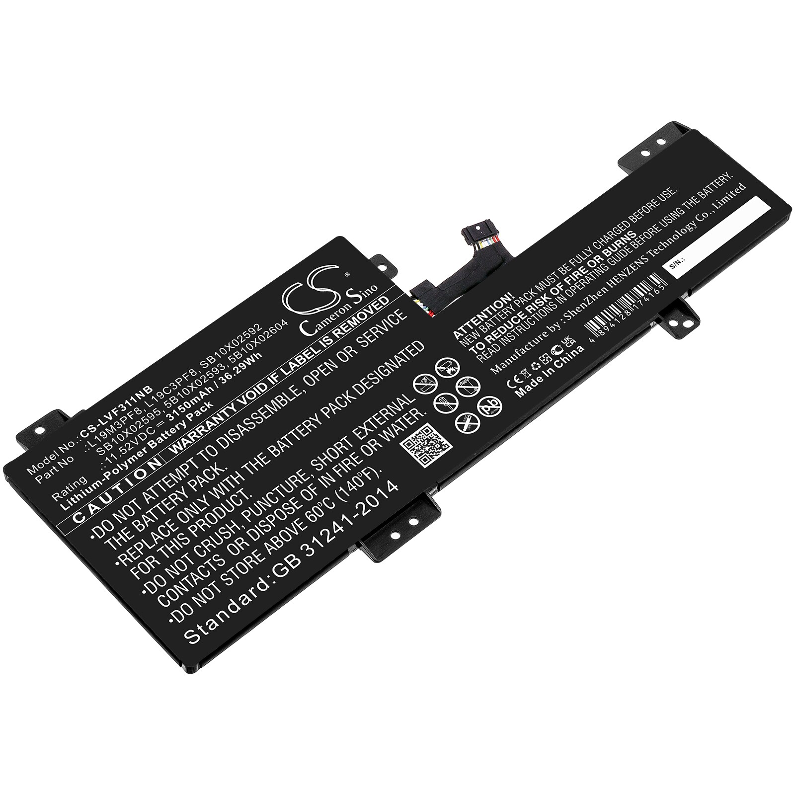 Batteri til notebook, bærbar computer til Lenovo IdeaPad Flex 3 11IGL05 og andre