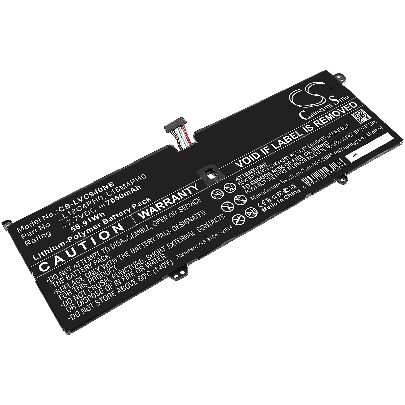 Batteri til notebook, bærbar computer til Lenovo Yoga C940-14IIL 81Q90019JP og andre