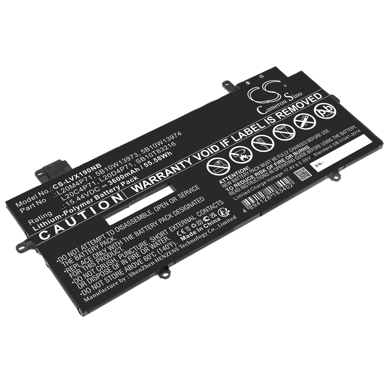 Batteri til notebook, bærbar computer til Lenovo ThinkPad X1 Carbon Gen 9-20XW005JGM og andre