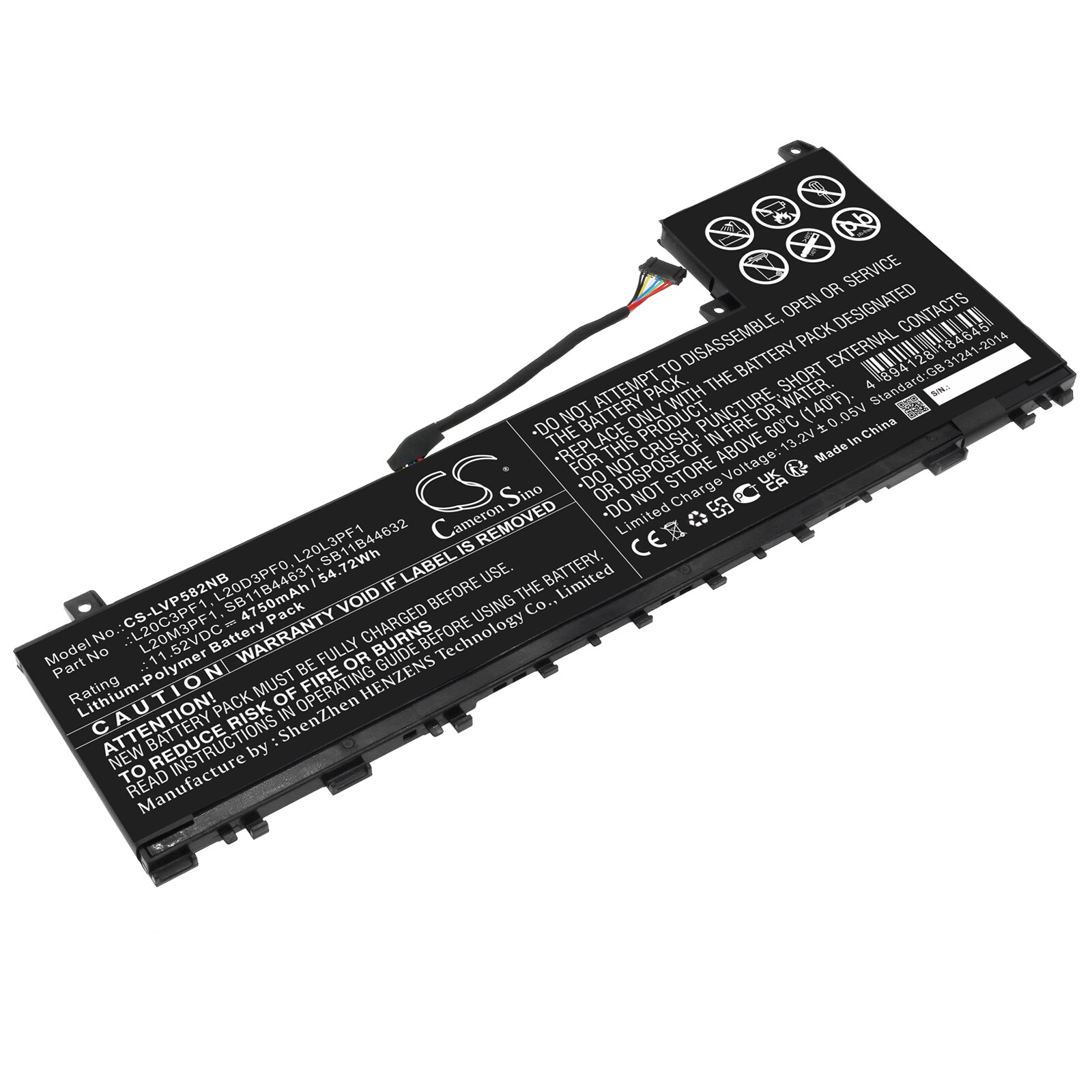 Batteri til notebook, bærbar computer til Lenovo IdeaPad 5 Pro 14ITL6-82L30004MX og andre
