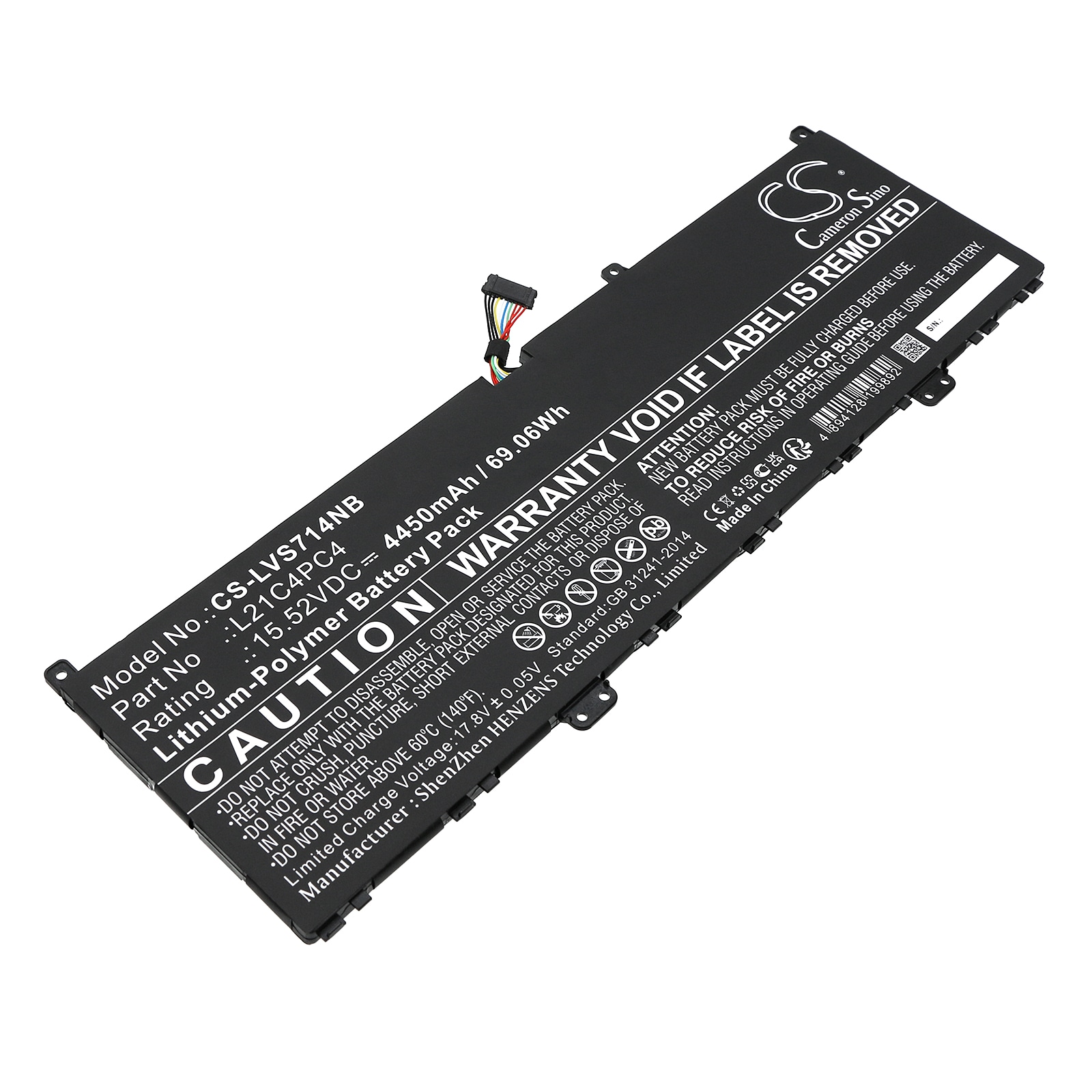 Batteri til notebook, bærbar computer til Lenovo Yoga Slim 7 ProX 14IAH7 82TK0076MX og andre