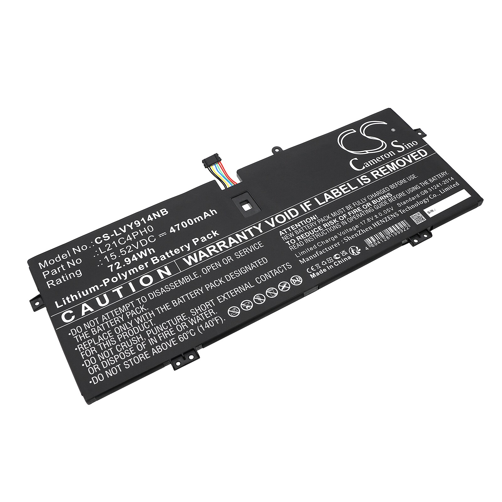 Batteri til notebook, bærbar computer til Lenovo Yoga 9 14ITL5-82BG008EPB og andre