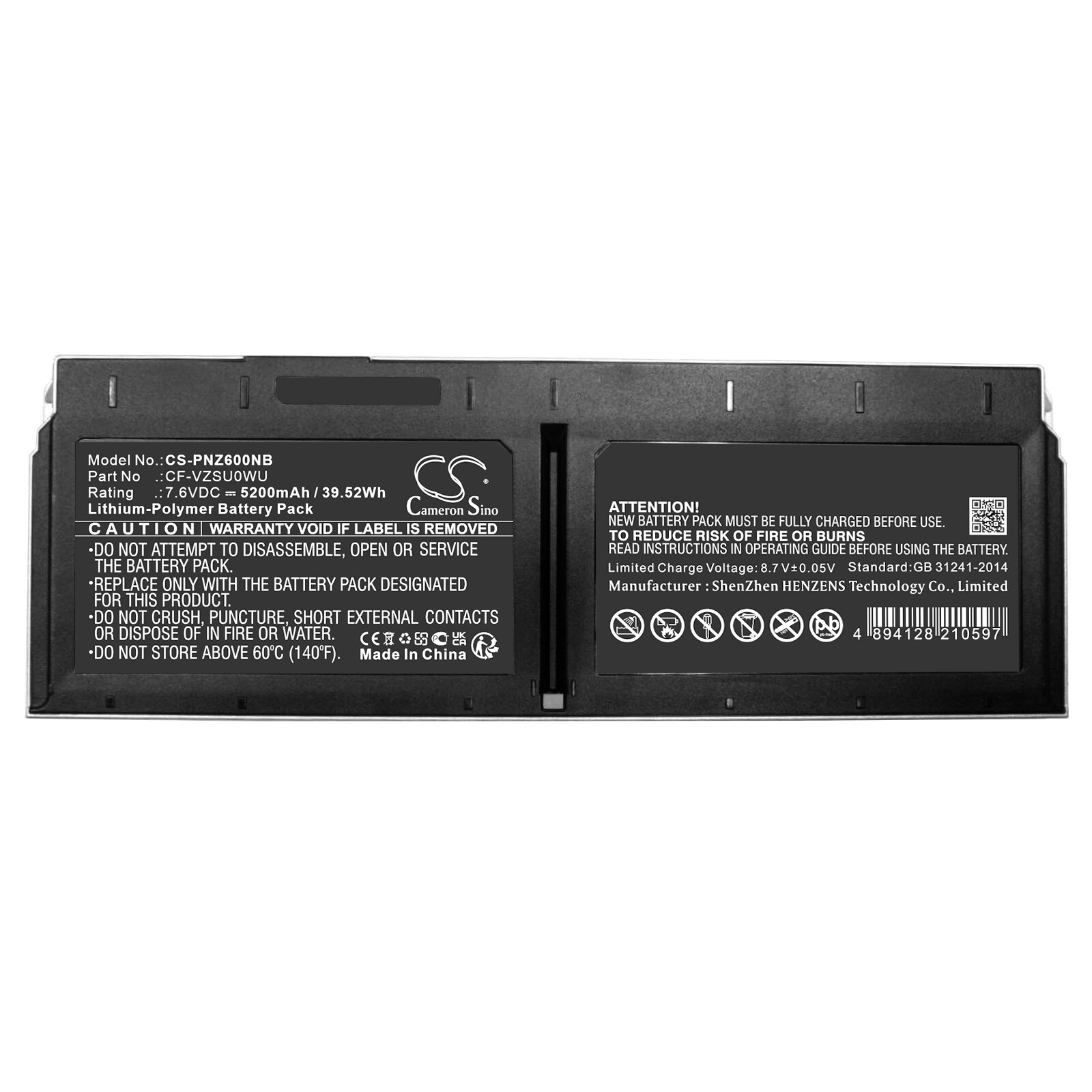 Batteri til notebook, laptop til Panasonic CF-XZ6, CF-XZ62, CF-XZ62DCQR og andre.