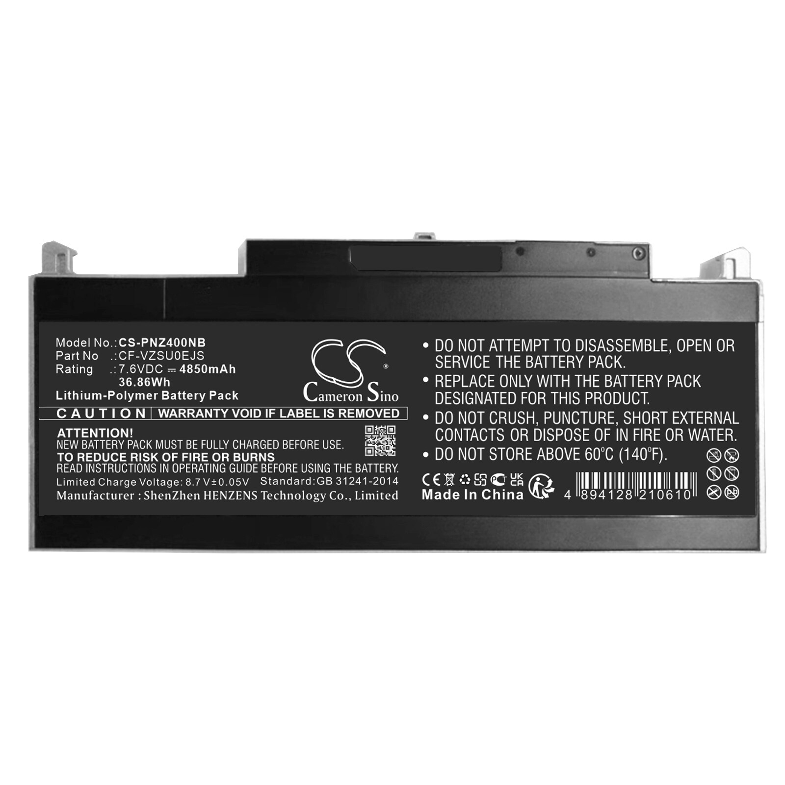 Batteri til notebook, bærbar computer til Panasonic CF-RZ4, CF-RZ5, CF-RZ6 og andre