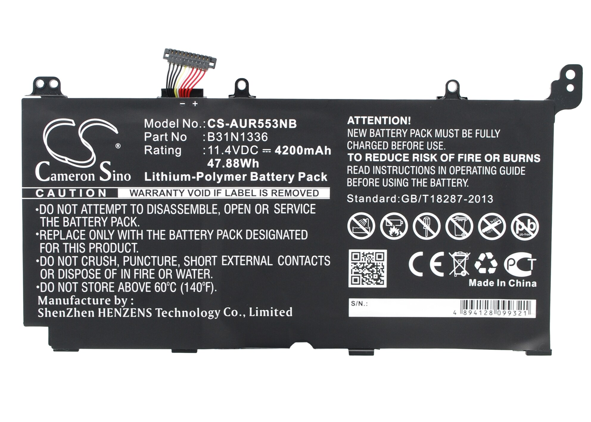 Batteri til notebook, bærbar computer til Asus R553LN, R553LN-XO106H-BE, R553LF og andre