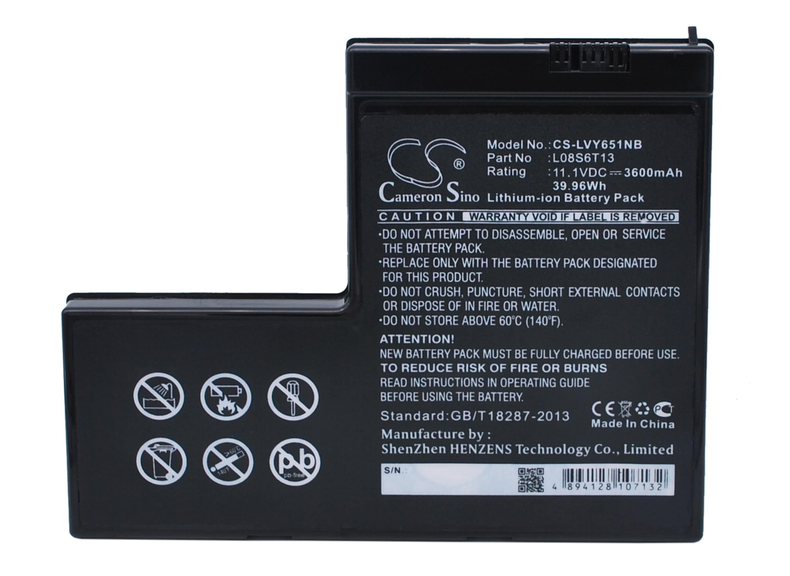 Batteri til notebook, bærbar computer til Lenovo IdeaPad Y650, IdeaPad Y650 4185