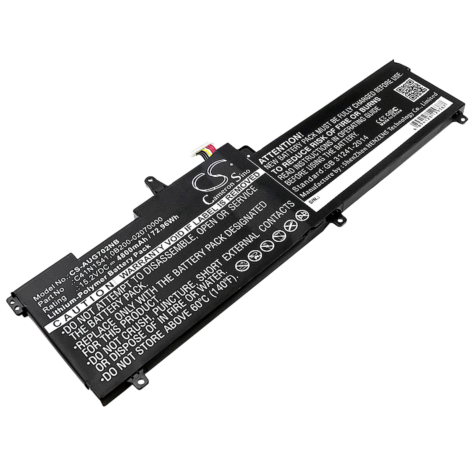 Batteri til notebook, laptop til Asus GL702, GL702VT, GL702VM og andre