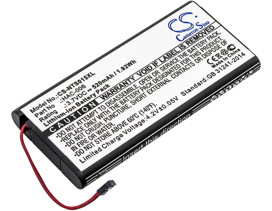 Batteri til spilkonsol til Nintendo Switch Controller, HAC-015, HAC-016 osv.