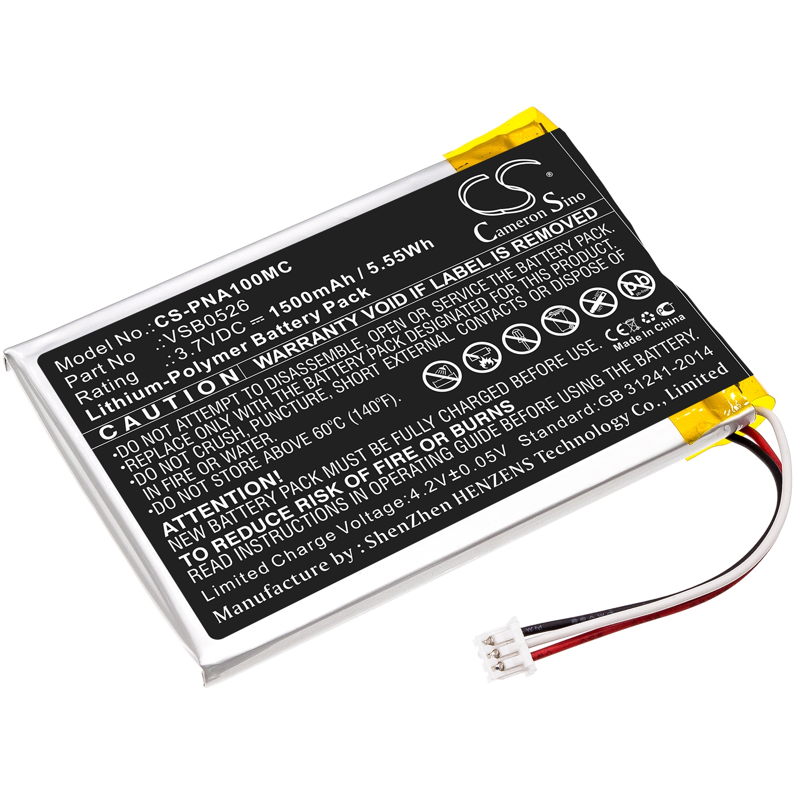 Batteri til kamera til Panasonic HX-A100, HX-A1M, HX-A100-H osv.