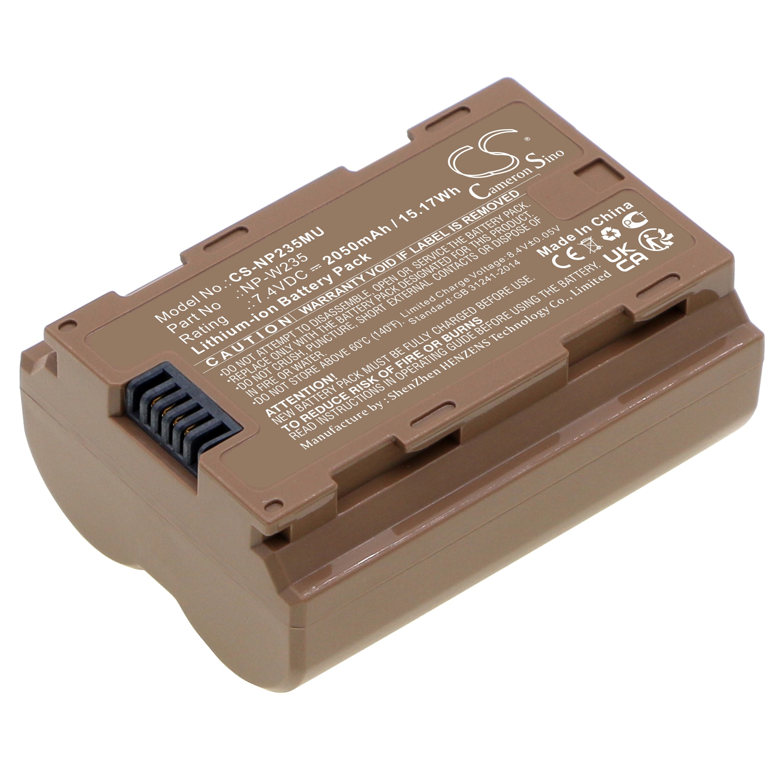 Batteri til kamera til Fujifilm X-T4, GFX100S, GFX50S II og andre