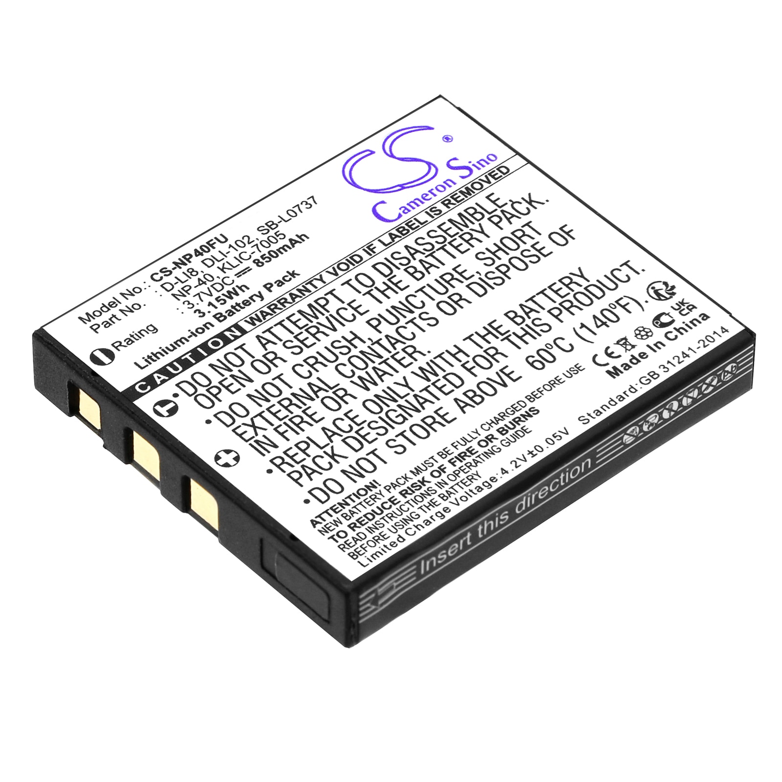 Batteri til kamera til PROSIO SlimNeo XT1600