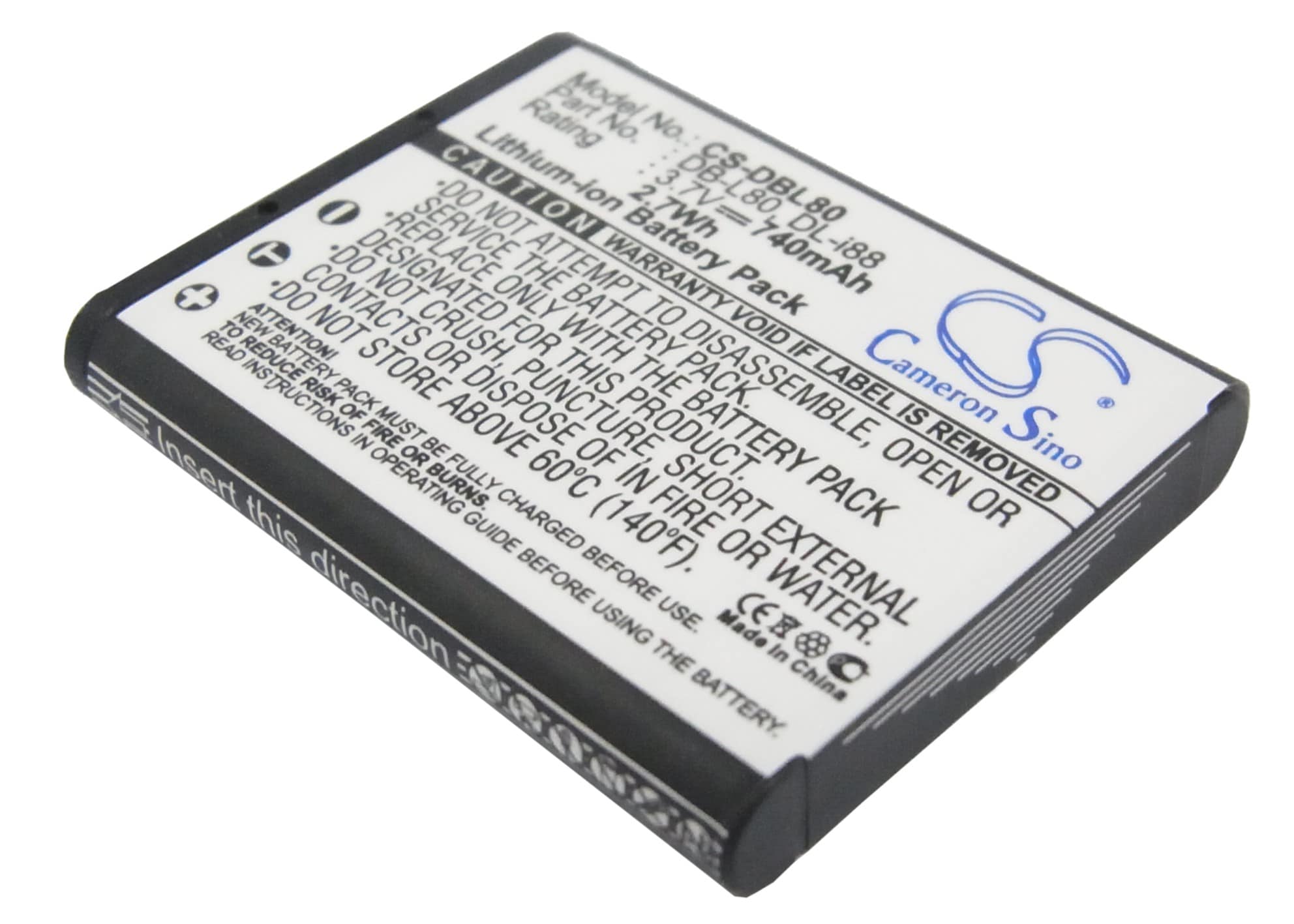 Batteri til kamera til Toshiba Camileo BW10 HD, Camileo BW10, Camileo SX900 og andre.