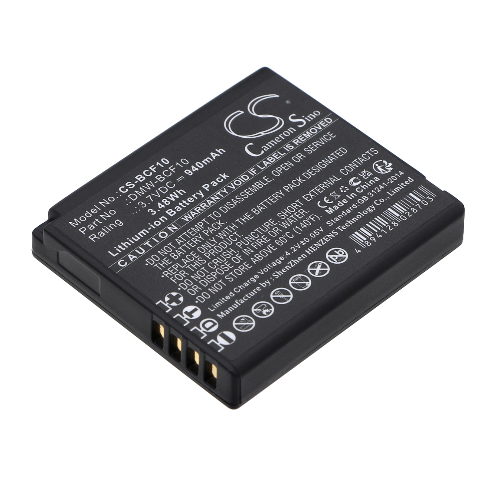 Batteri til kamera til Panasonic Lumix DMC-FP8, Lumix DMC-FP8A, Lumix DMC-FP8G og andre.