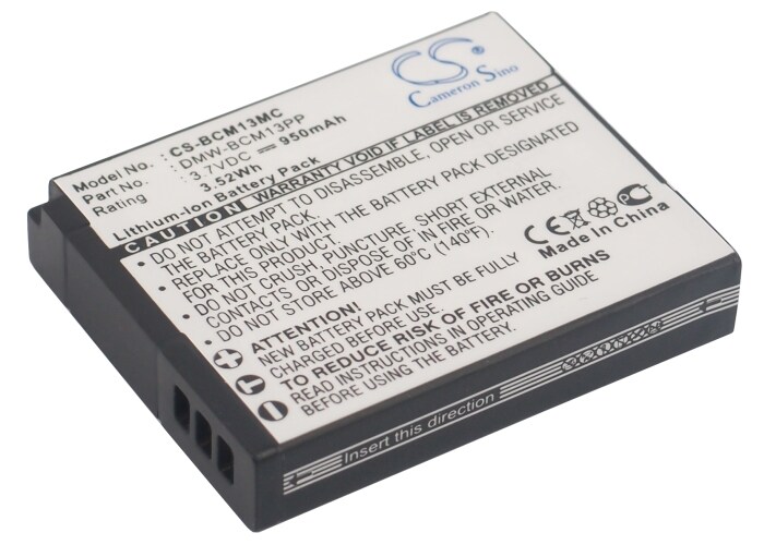 Batteri til kamera til Panasonic Lumix DMC-TZ41, Lumix DMC-ZS30, Lumix DMC-TS5 og andre.
