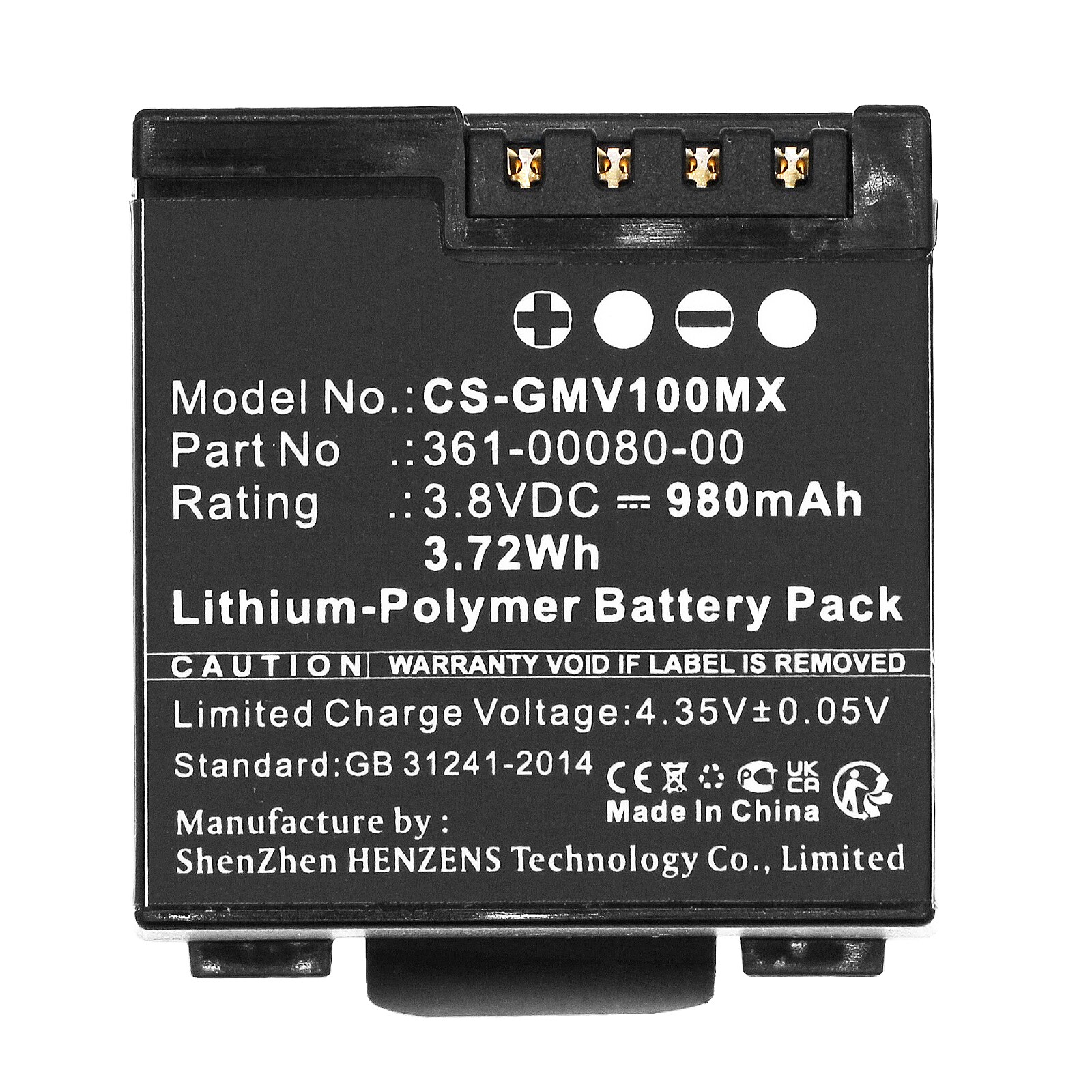 Batteri til kamera til Garmin Virb X, VIRB XE, Virb X Compact