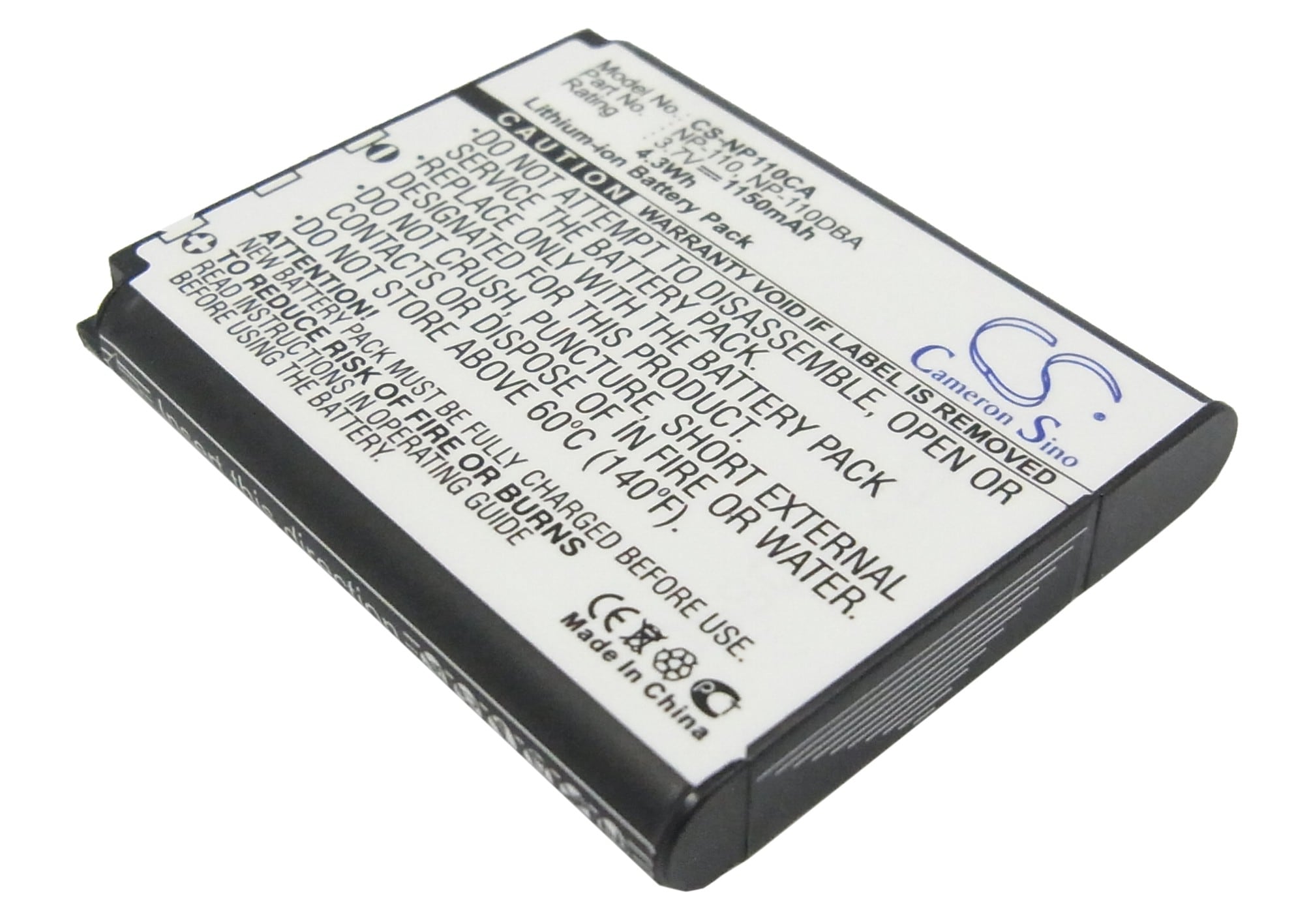 Batteri til kamera til Casio Exilim EX-Z2000, Exilim EX-Z200, Exilim Zoom EX-Z2000 osv.