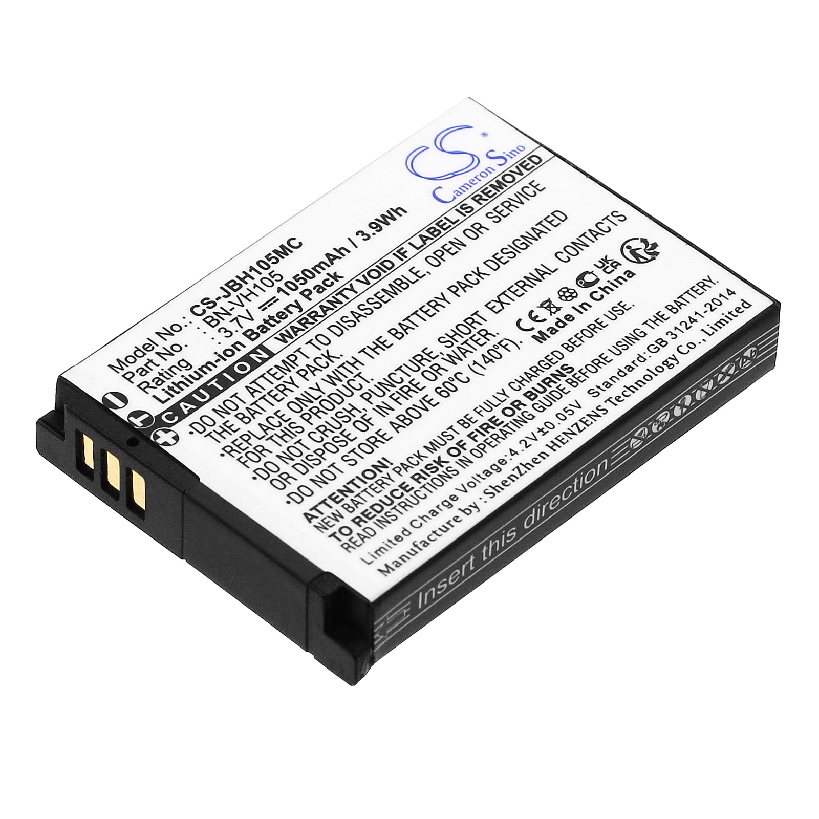 Batteri til kamera til JVC GC-XA1, ADIXXION, ADIXXION Action osv.