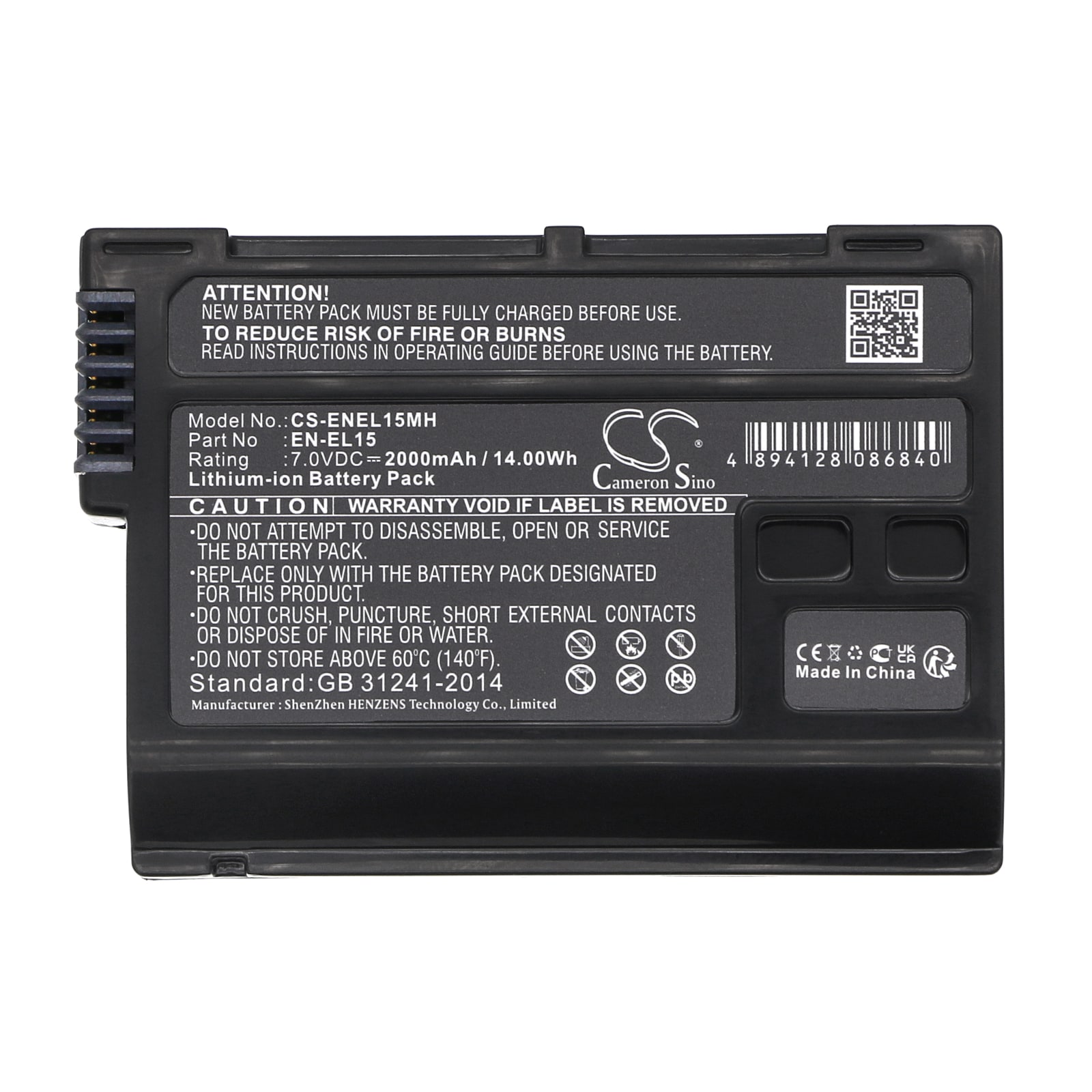 Batteri til kamera til Nikon Coolpix D7000, D800, Digital SLR D800 osv.