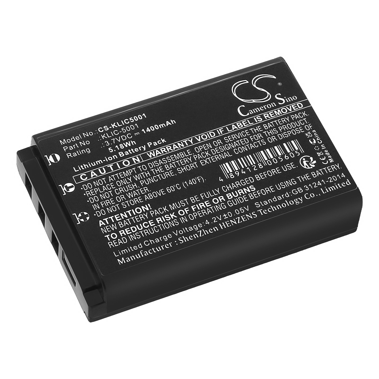 Batteri til kamera til Sanyo Xacti VPC-WH1, Xacti DMX-HD2000, Xacti VPC-HD1010 osv.