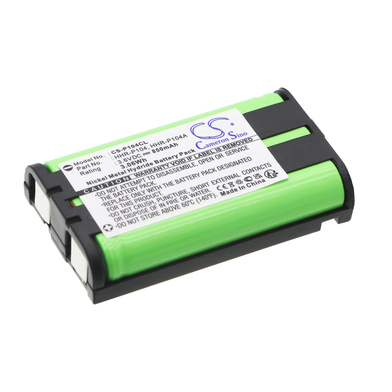 Batteri til trådløs telefon til Radio Shack 23-968, 43-9024, 43-9025 osv.