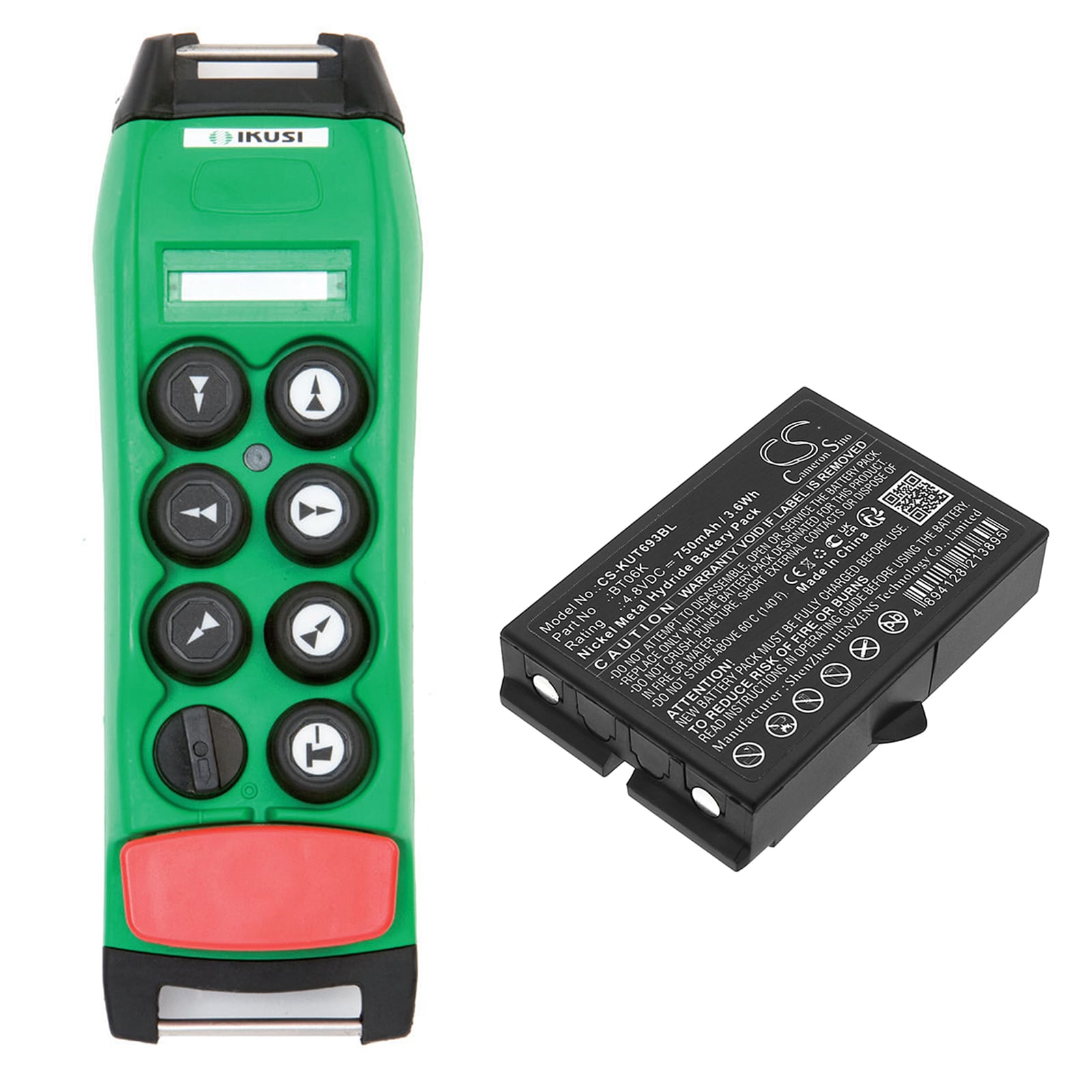 Batteri til fjernbetjening til kran til IKUSI 2303692, ATEX-sendere osv.