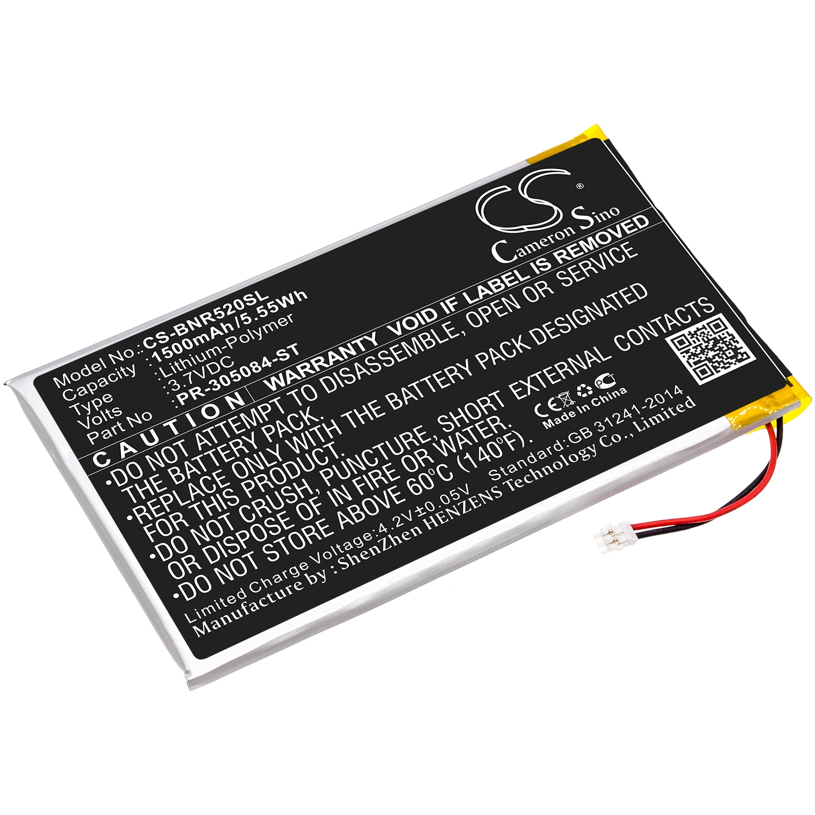 Batteri til e-bog, e-læser til Barnes & Noble GlowLight 3, GlowLight 6 tommer