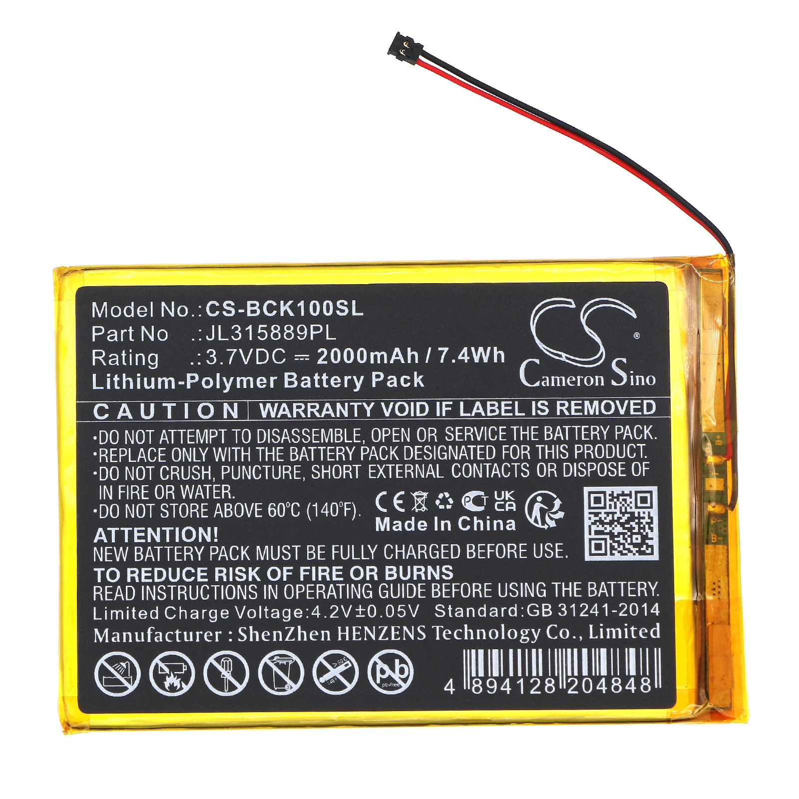 Batteri til e-bog, e-læser til Bookeen CYBFT1F-BK, Cybook Muse HD