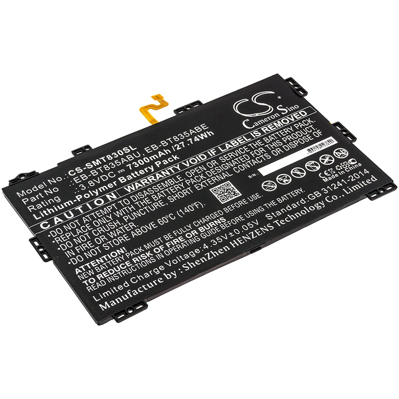 Batteri til tablet til Samsung SM-T830, SM-T835, Galaxy Tab S4 10.5 2018 og andre.