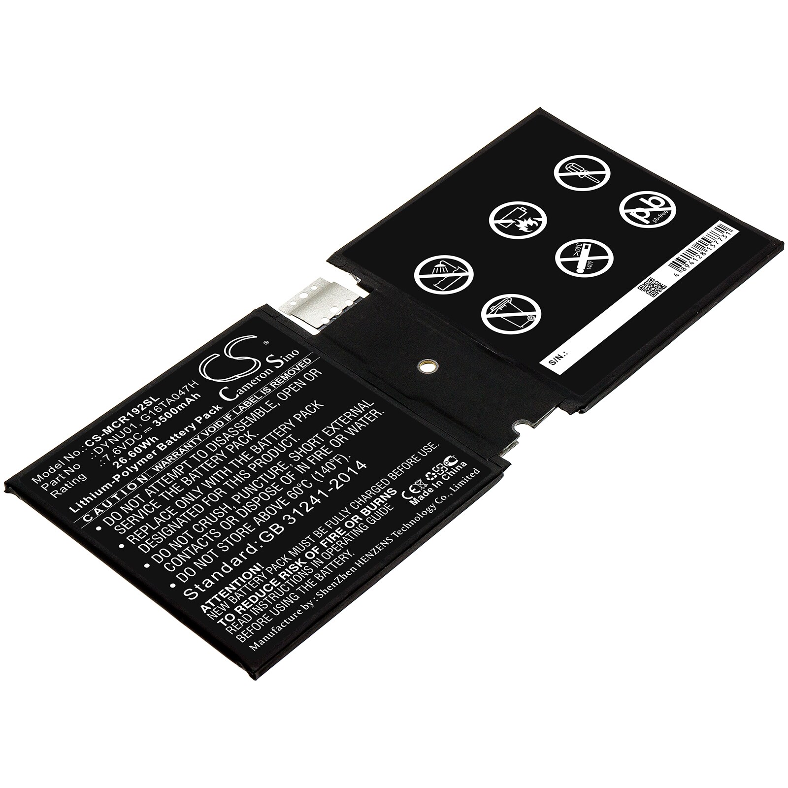 Batteri til tablet til Microsoft Surface Go 2, Surface 1927