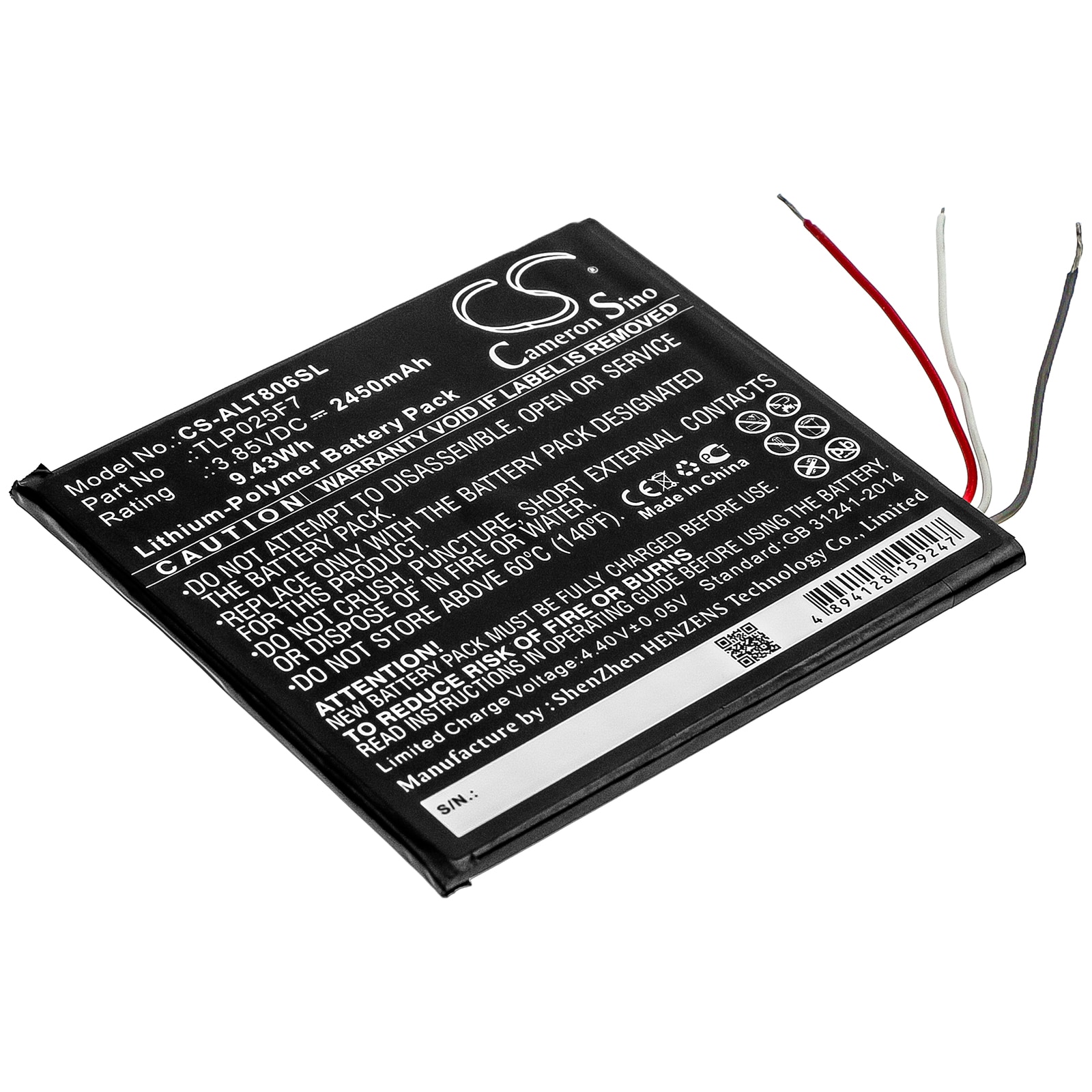 Batteri til tablet til Alcatel 1T 7", OT-8068