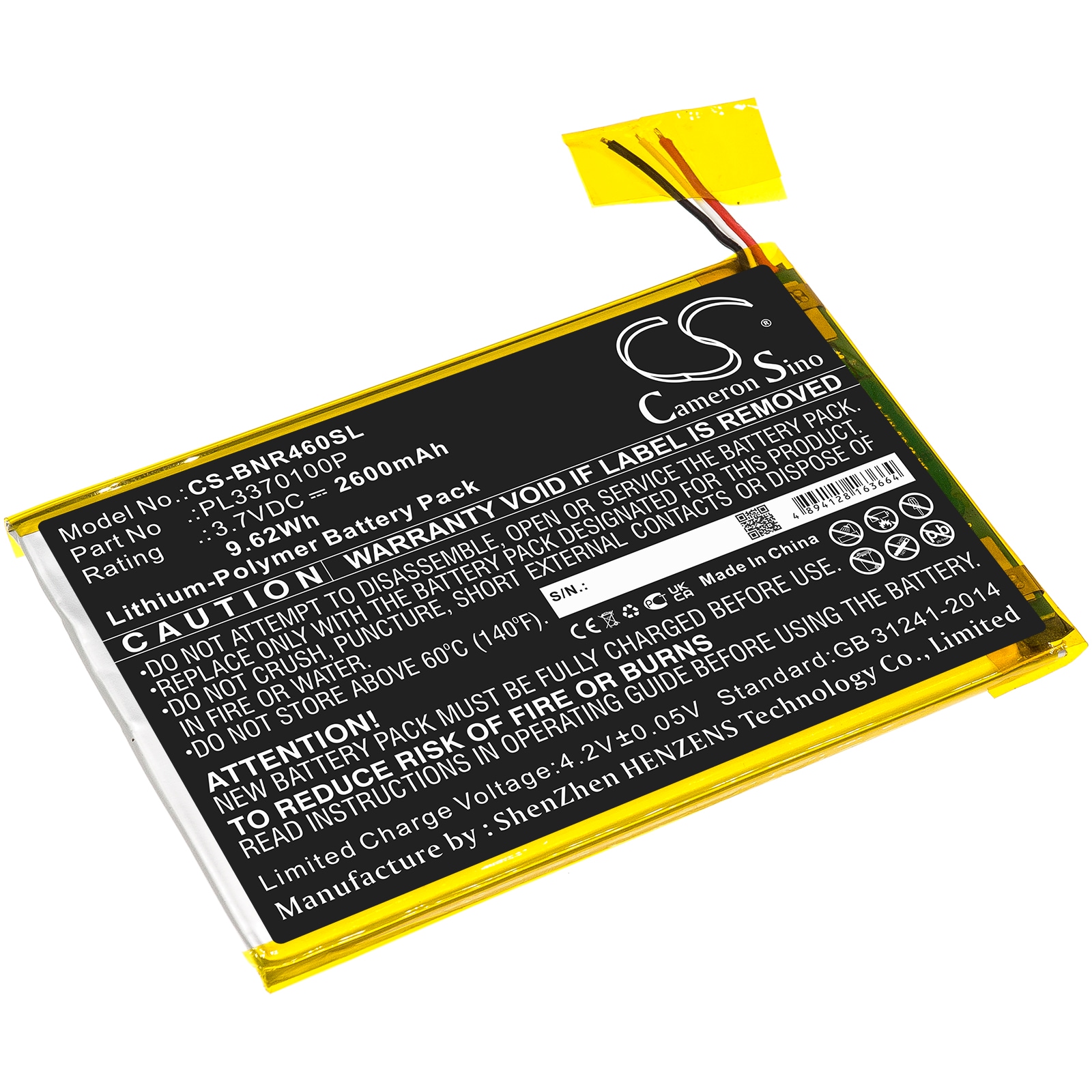 Batteri til tablet til Barnes & Noble Nook 7, BNTV460, BNTV450 osv.