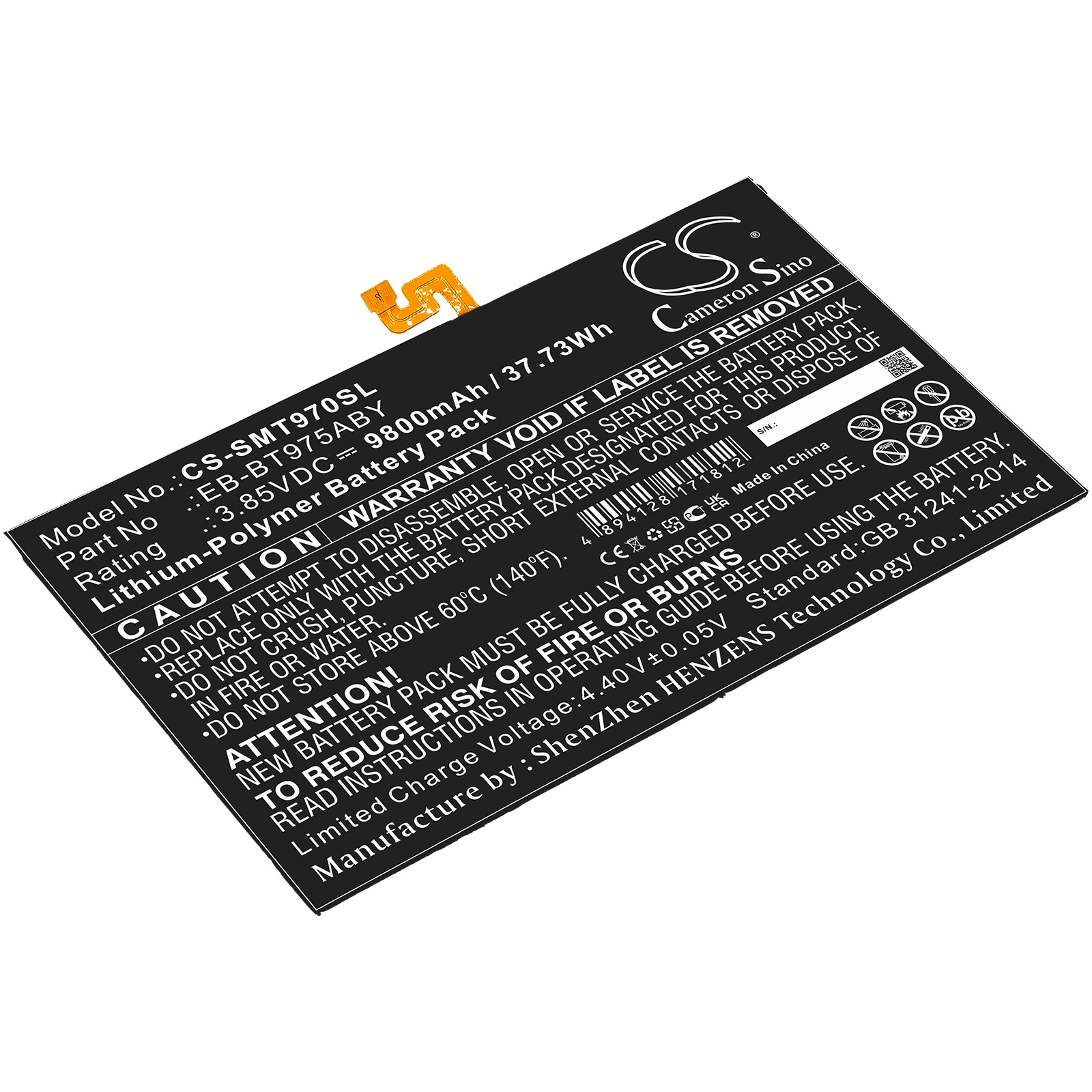 Batteri til tablet til Samsung Galaxy Tab S7 Plus 12.4, Galaxy Tab S7+ 12.4 2020 og andre.