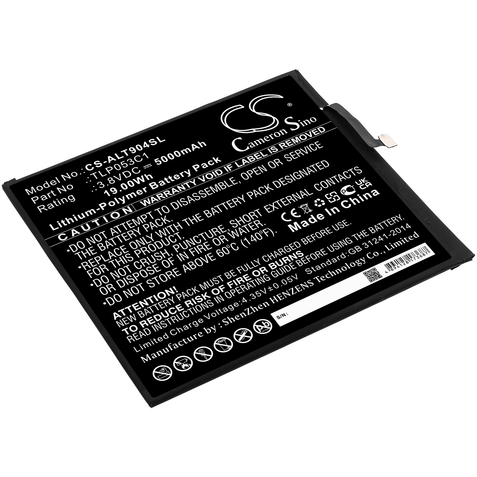 Batteri til tablet til Alcatel Tab 8, 9048S