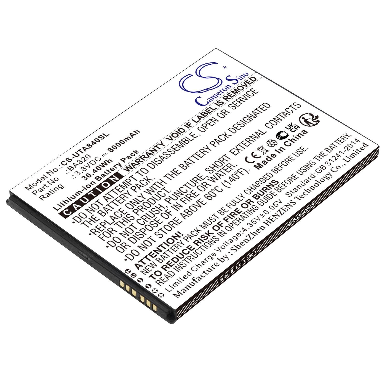 Batteri til tablet til Unitech TB85
