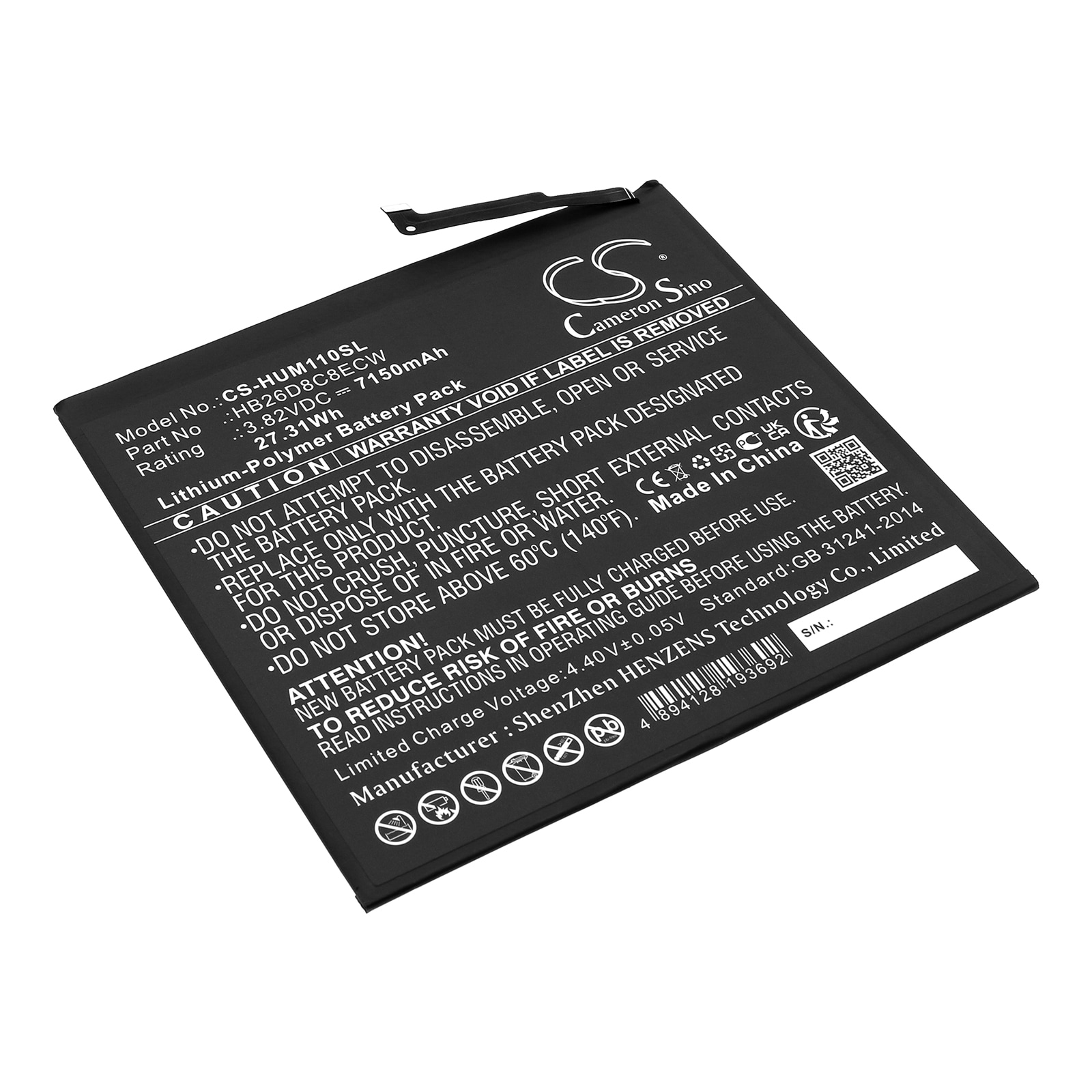Batteri til tablet til Huawei MatePad 11, DBY-W09
