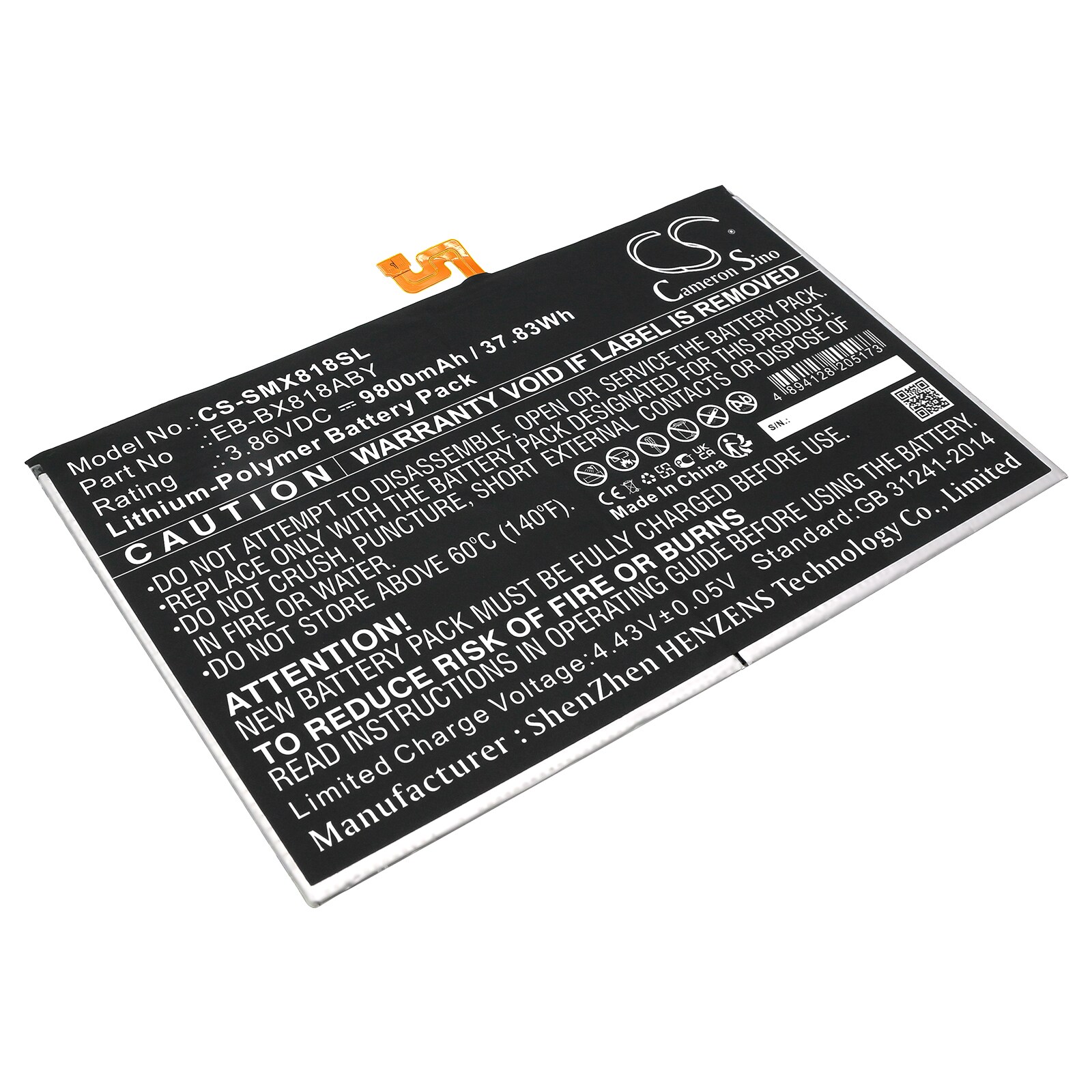 Batteri til tablet til Samsung SM-X816N, SM-X816, SM-X818A og andre.