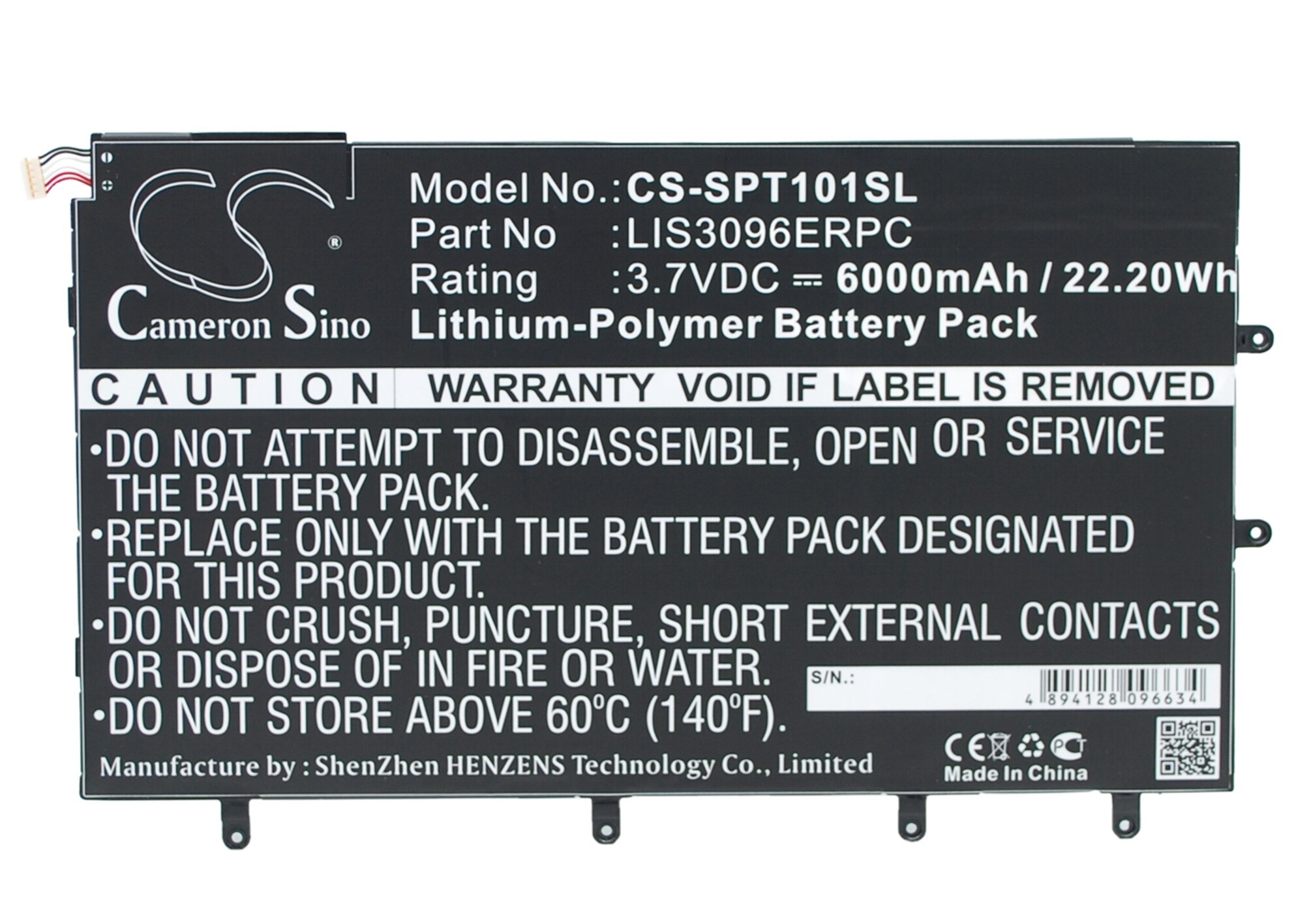 Batteri til tablet til Sony Xperia Tablet Z 10.1", SO-03E, Xperia Tablet Z og andre.