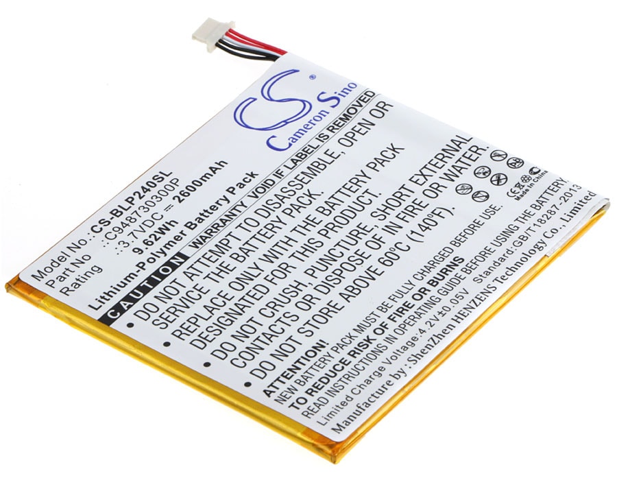 Batteri til tablet til BLU TouchBook G7, P240u, TouchBook G7 G7 7.0" 3G og andre.