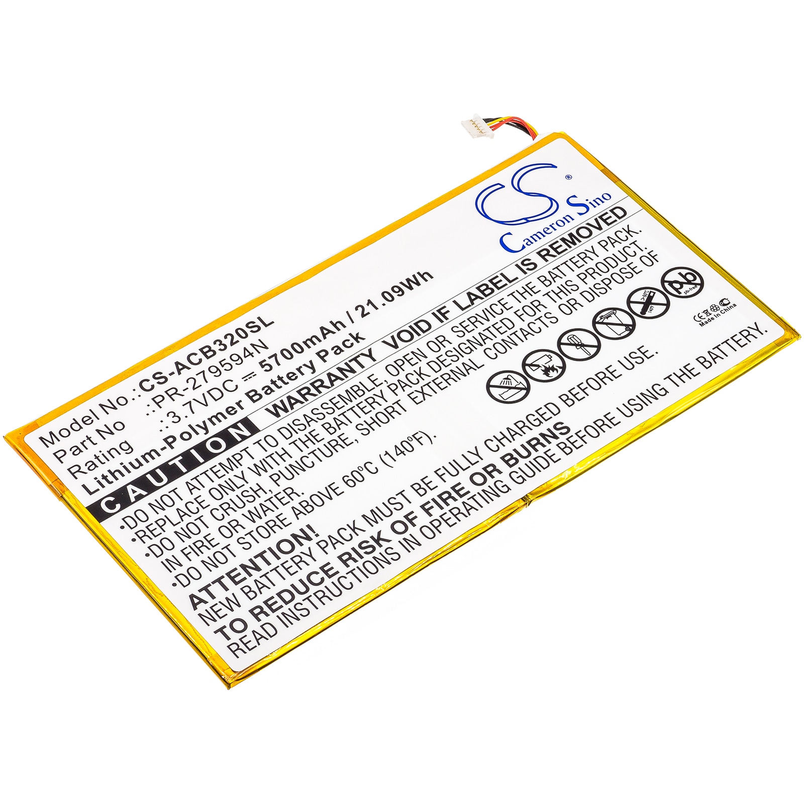 Tabletbatteri til Acer Iconia One 10 B3-A20, Iconia Tab 10 A3-A40, A5008 og andre.
