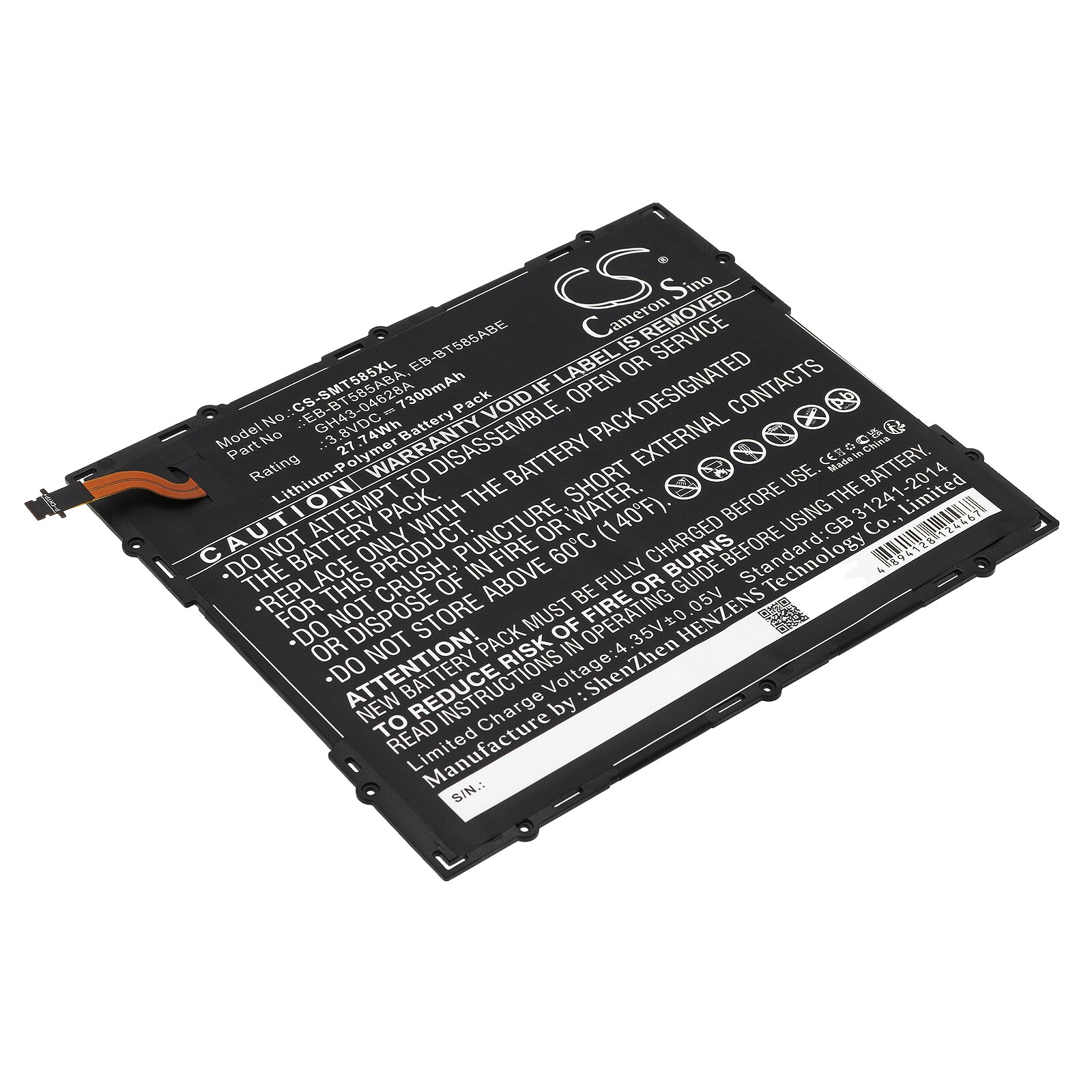 Batteri til tablet til Samsung SM-T580, SM-T585, Galaxy Tab A 10.1 2016 WiFi og andre.