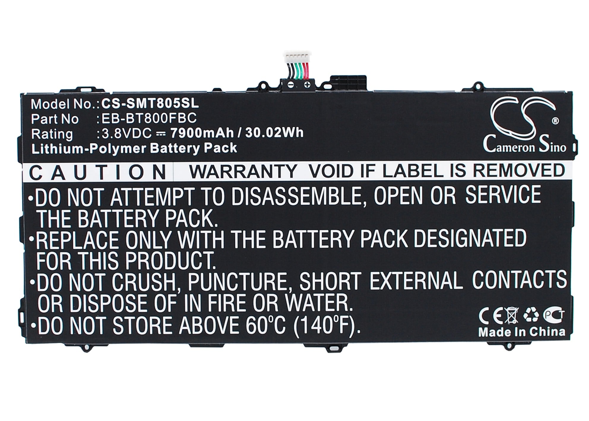 Batteri til tablet til Samsung Galaxy Tab S 10.5, SM-T800 WiFI, SM-T805C 4G og andre.