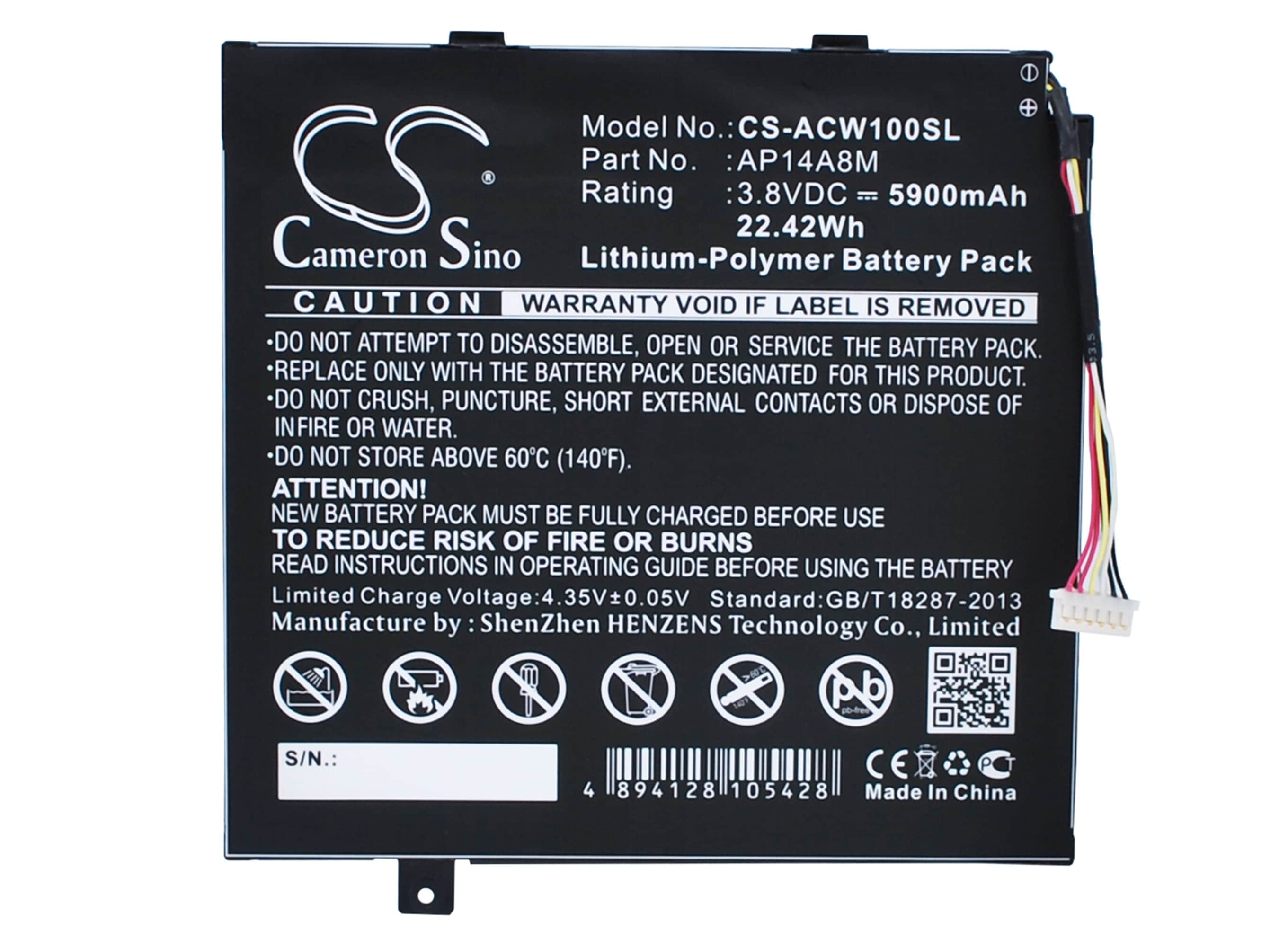 Tabletbatteri til Acer Iconia Tab 10 A3-A20, A3-A20FHD, SW5-011 og andre.