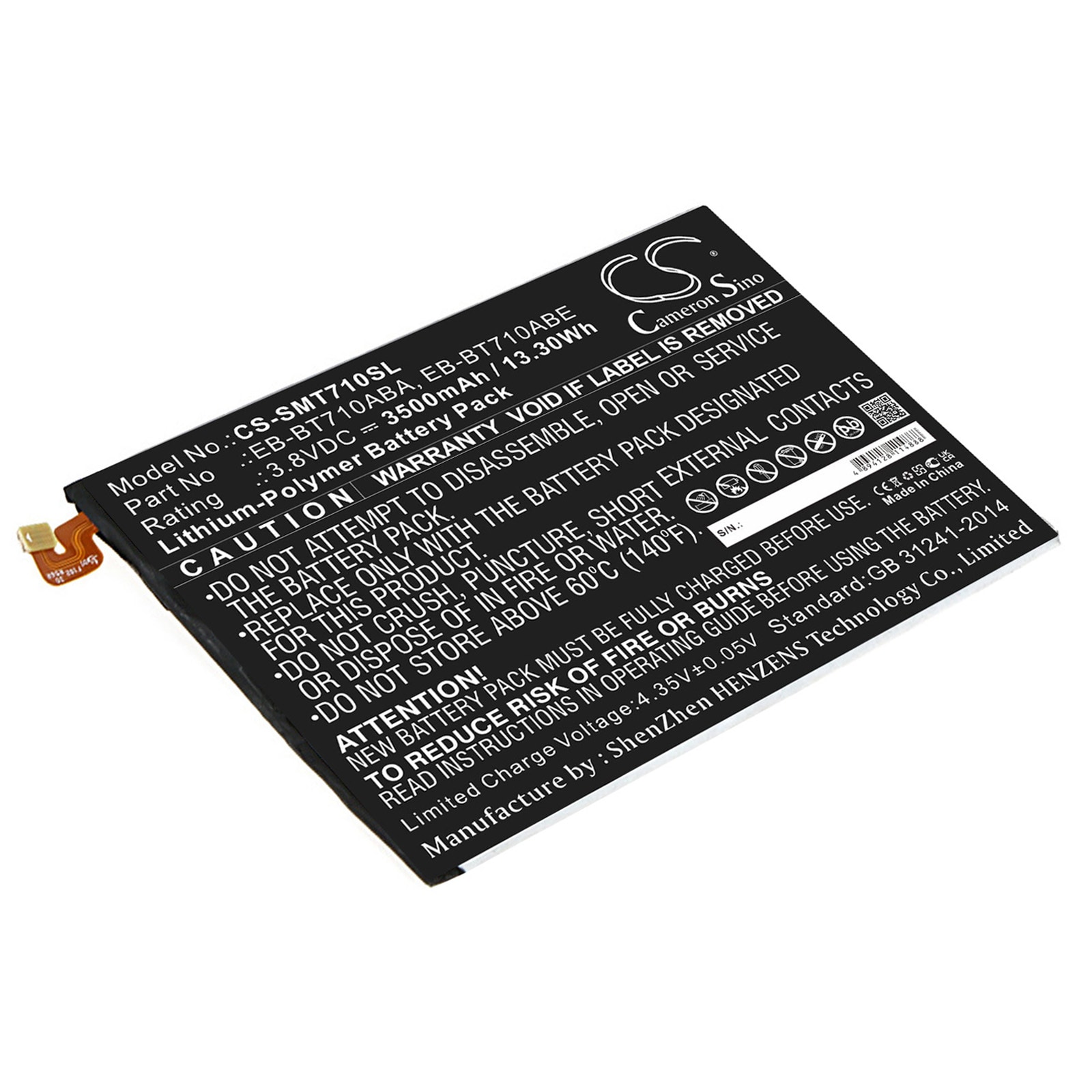Batteri til tablet til Samsung SM-T710, Galaxy Tab S2 8.0 WiFi, SM-T715 og andre.