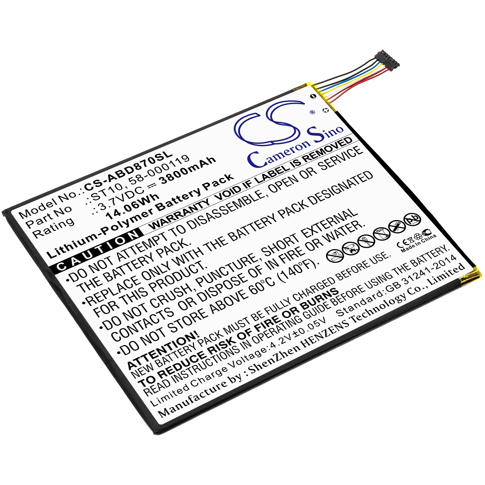Batteri til tablet til Amazon Kindle Fire HD 10, Kindle Fire HD 10.1, SR87CV og andre.