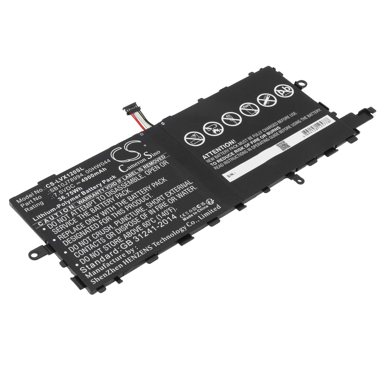 Batteri til tablet til Lenovo ThinkPad X1 Tablet, X1 Tablet (20GGA00K00) og andre.
