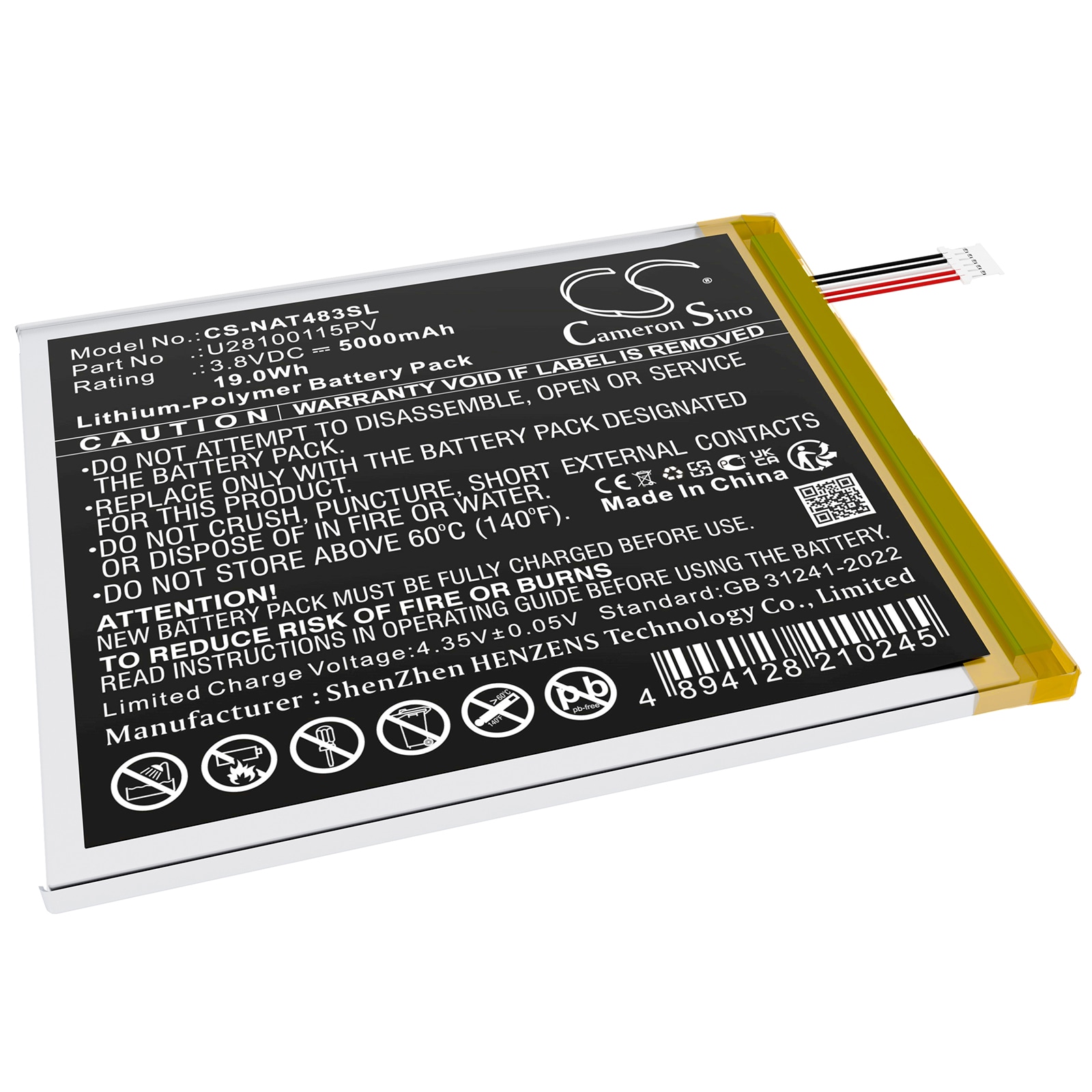 Batteri til tablet til ONN Surf 8" 3rd, 100071483