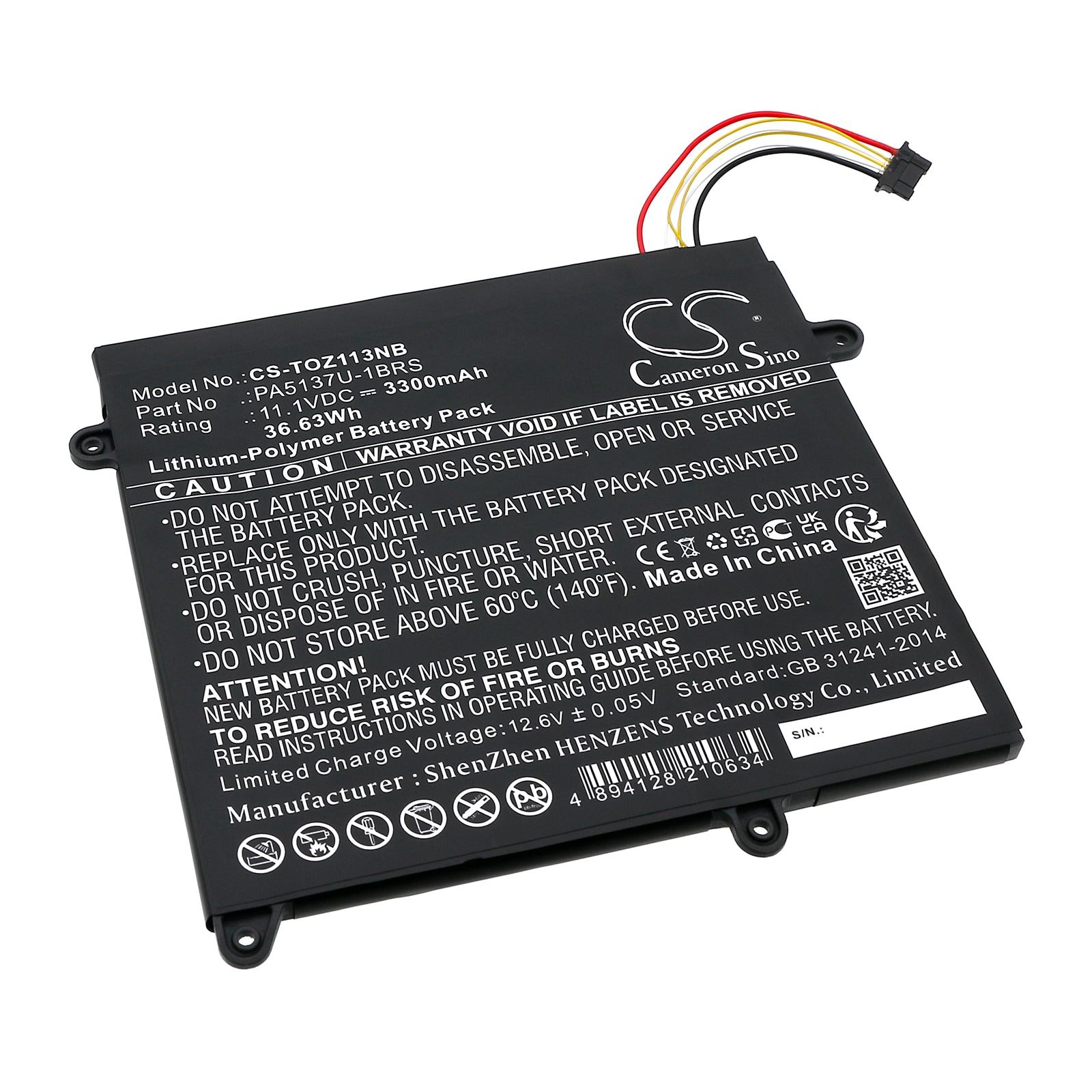 Batteri til tablet til Toshiba Portege Z10T-A, Portege Z10T-A-102 og andre.