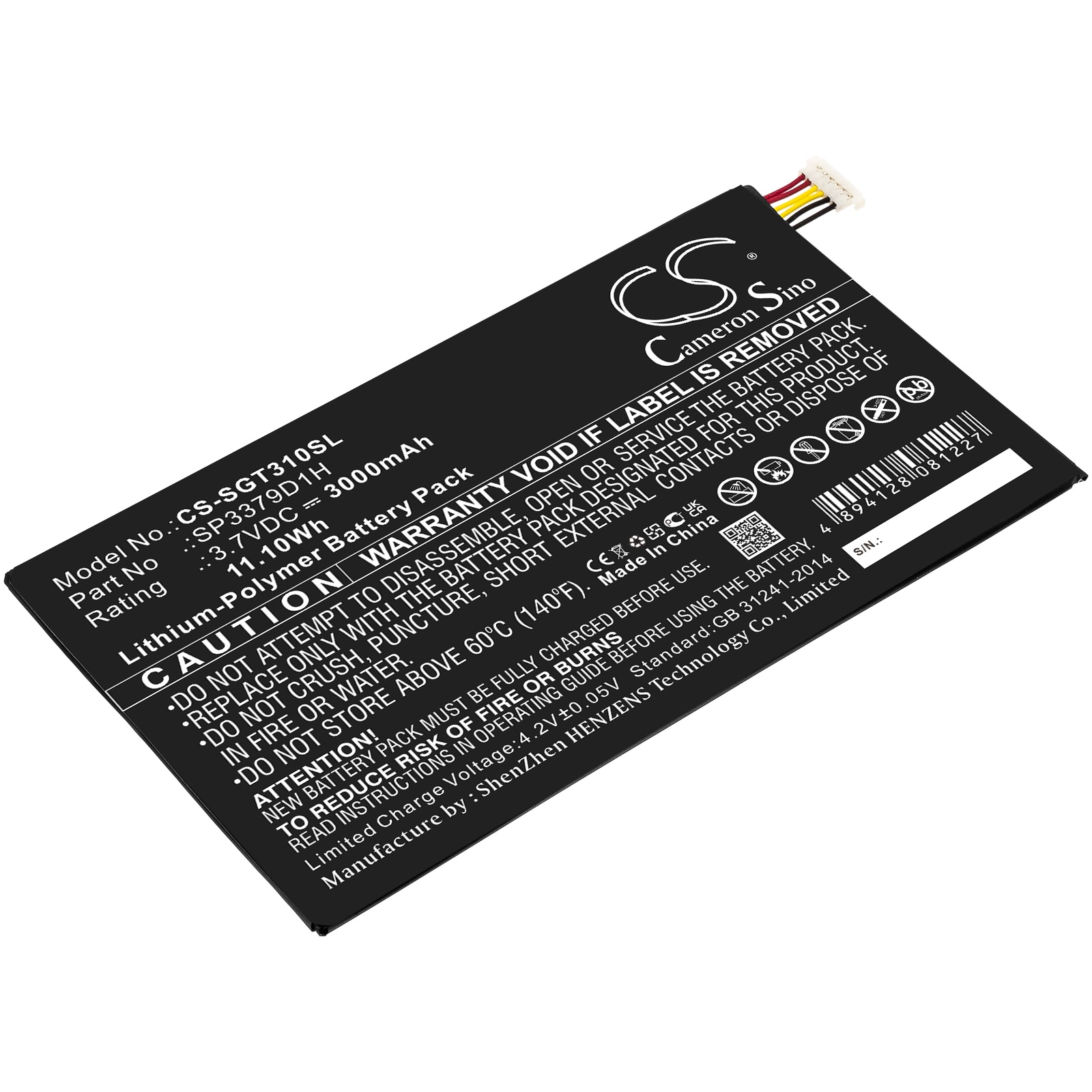 Batteri til tablet til Samsung Galaxy Tab3, Galaxy Tab 3, SM-T310 og andre.