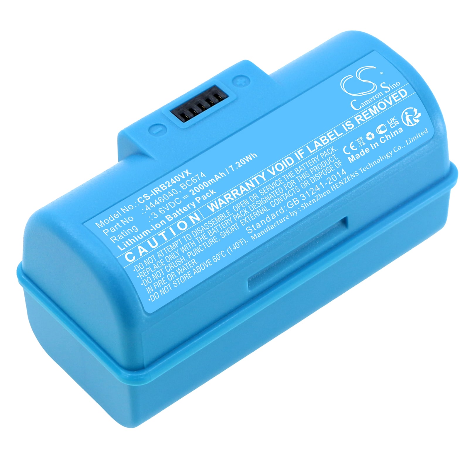 Batteri til støvsuger til iRobot Braava Jet 240, Braava Jet 241, Braava Jet 244 og andre.